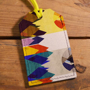 Abstract Mountains - Leather Luggage Tag - The Elevated Hippie