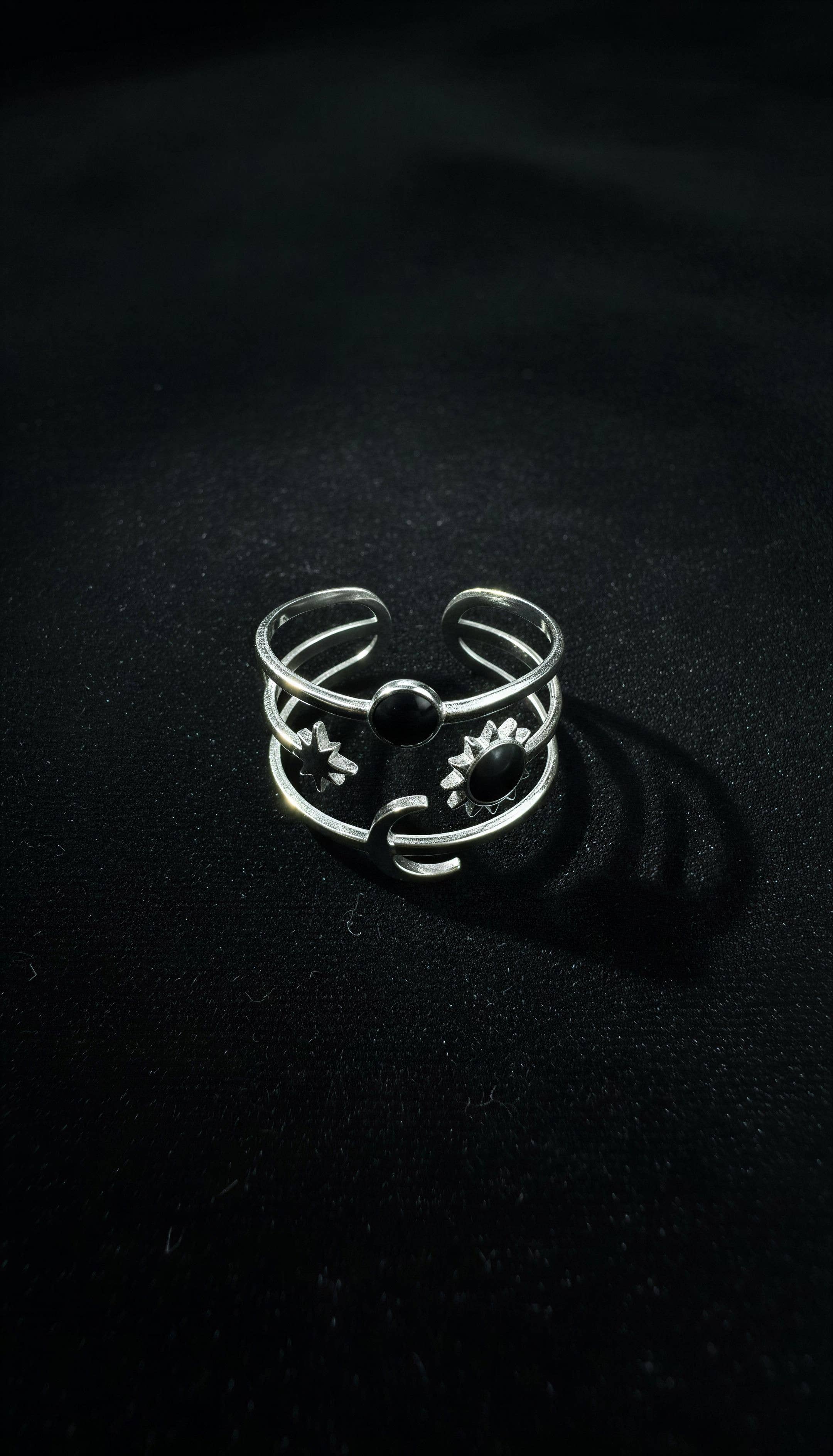 Midnight Cosmos Adjustable Ring boho clothing, festival outfit, hippie style apparel | Elevated Hippie