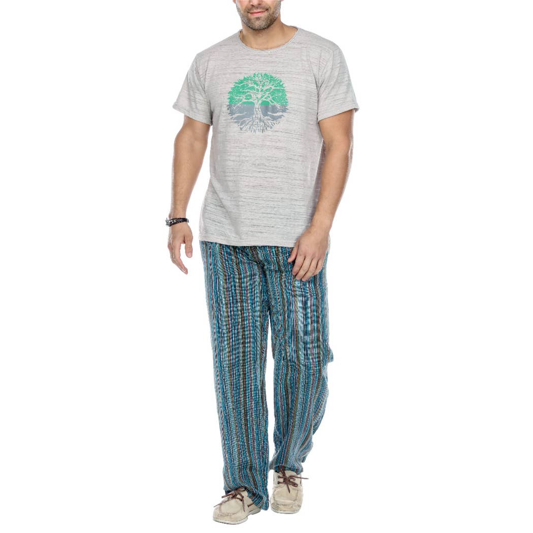 Striped Men's Pants boho clothing, festival outfit, hippie style apparel | Elevated Hippie