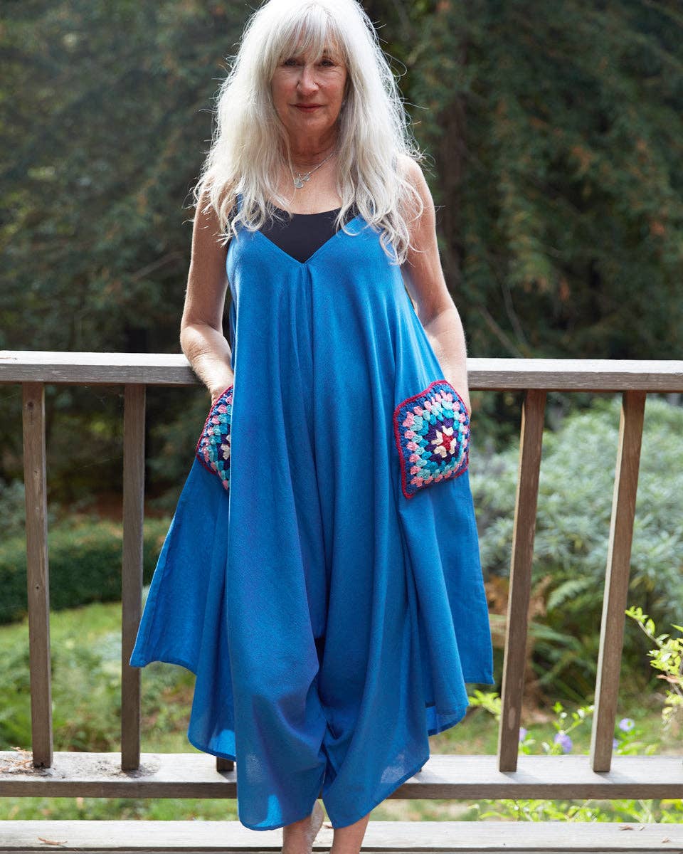 Granny Square Jumpsuit boho clothing, festival outfit, hippie style apparel | Elevated Hippie