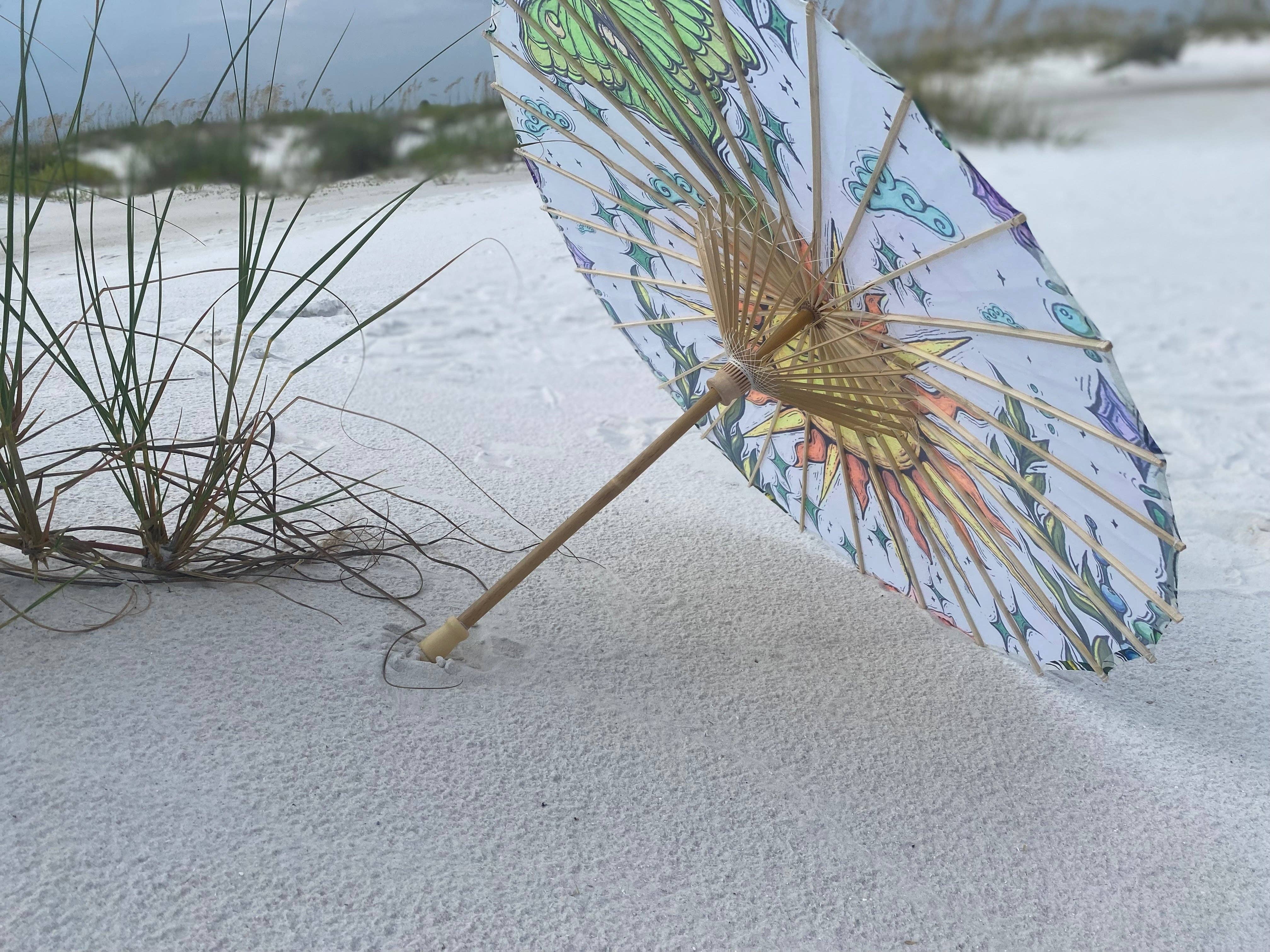 Sun and Luna Moth Parasol boho clothing, festival outfit, hippie style apparel | Elevated Hippie