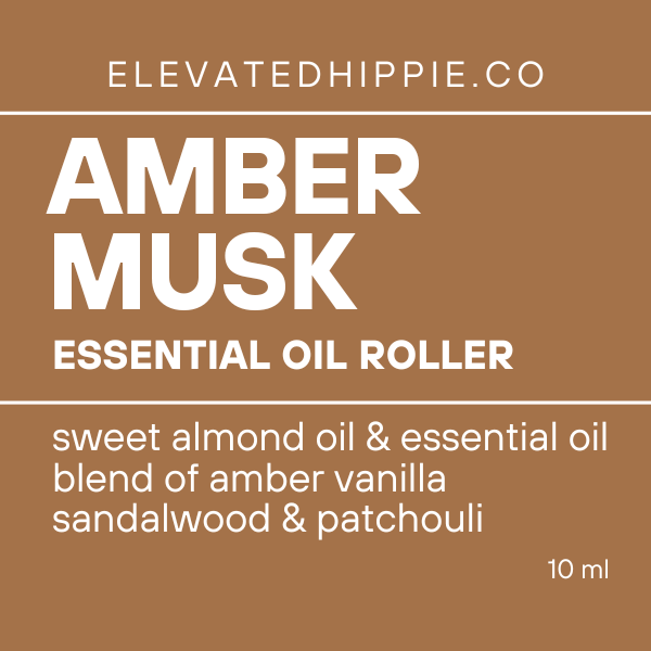 Amber Musk Essential Oil Roller – Amber, Vanilla, Sandalwood & Patchouli (10ml) boho clothing, festival outfit, hippie style apparel | Elevated Hippie