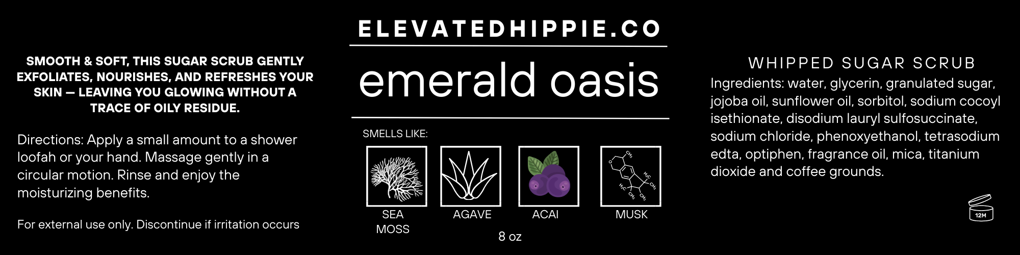 Elevated Hippie Whipped Sugar Scrub boho clothing, festival outfit, hippie style apparel | Elevated Hippie