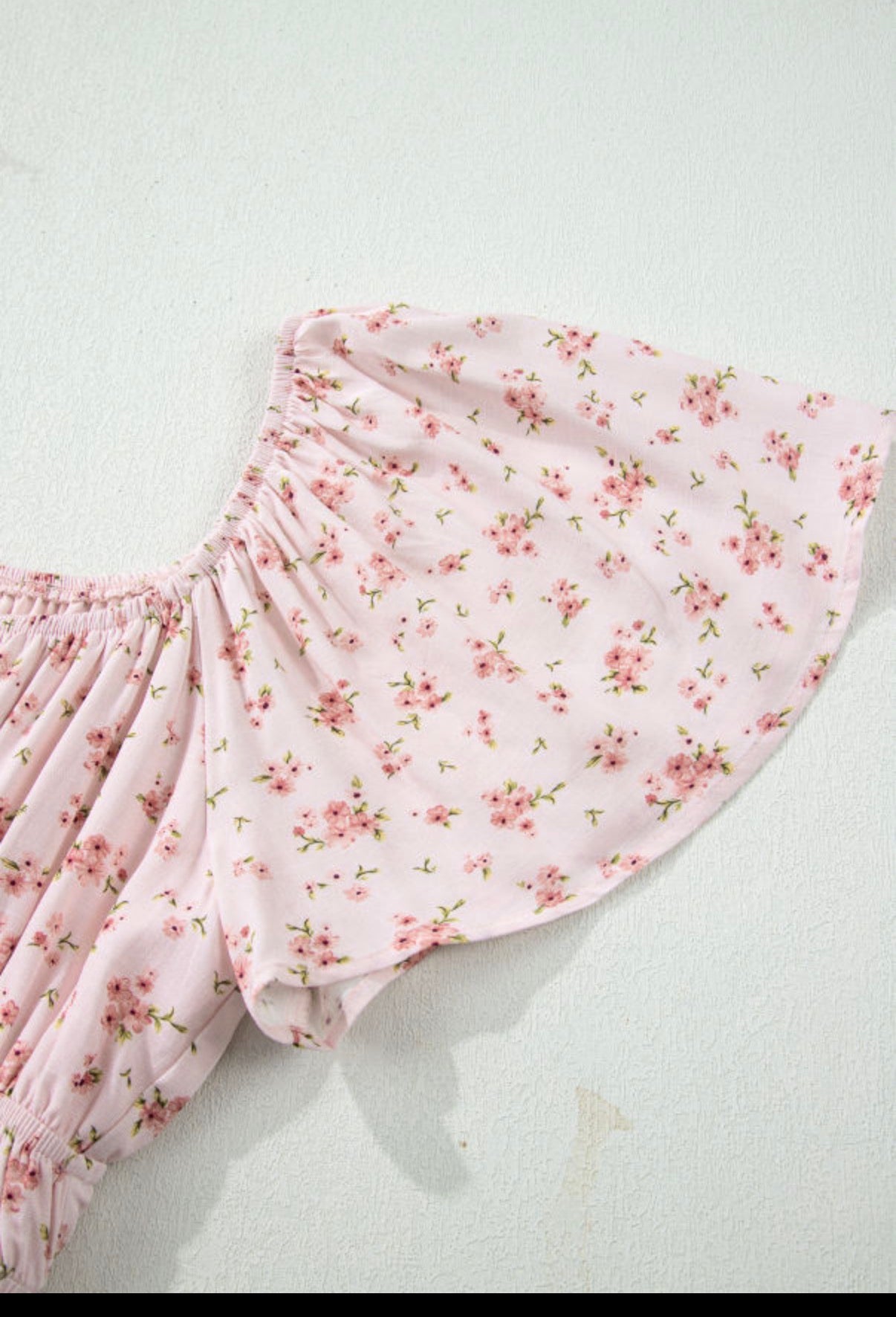 Pink Floral Tie Front Mini Dress with Shirred Waist boho clothing, festival outfit, hippie style apparel | Elevated Hippie