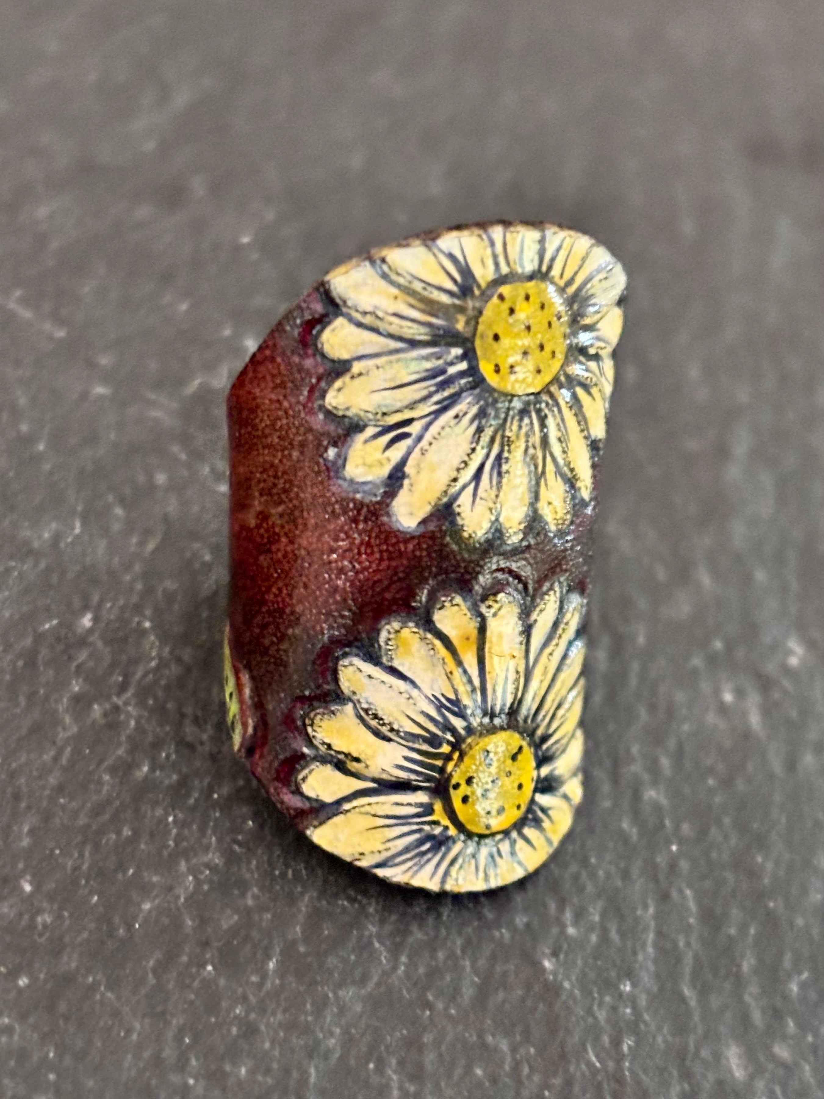 Wildcrafted Leather Handpainted Leather Rings boho clothing, festival outfit, hippie style apparel | Elevated Hippie