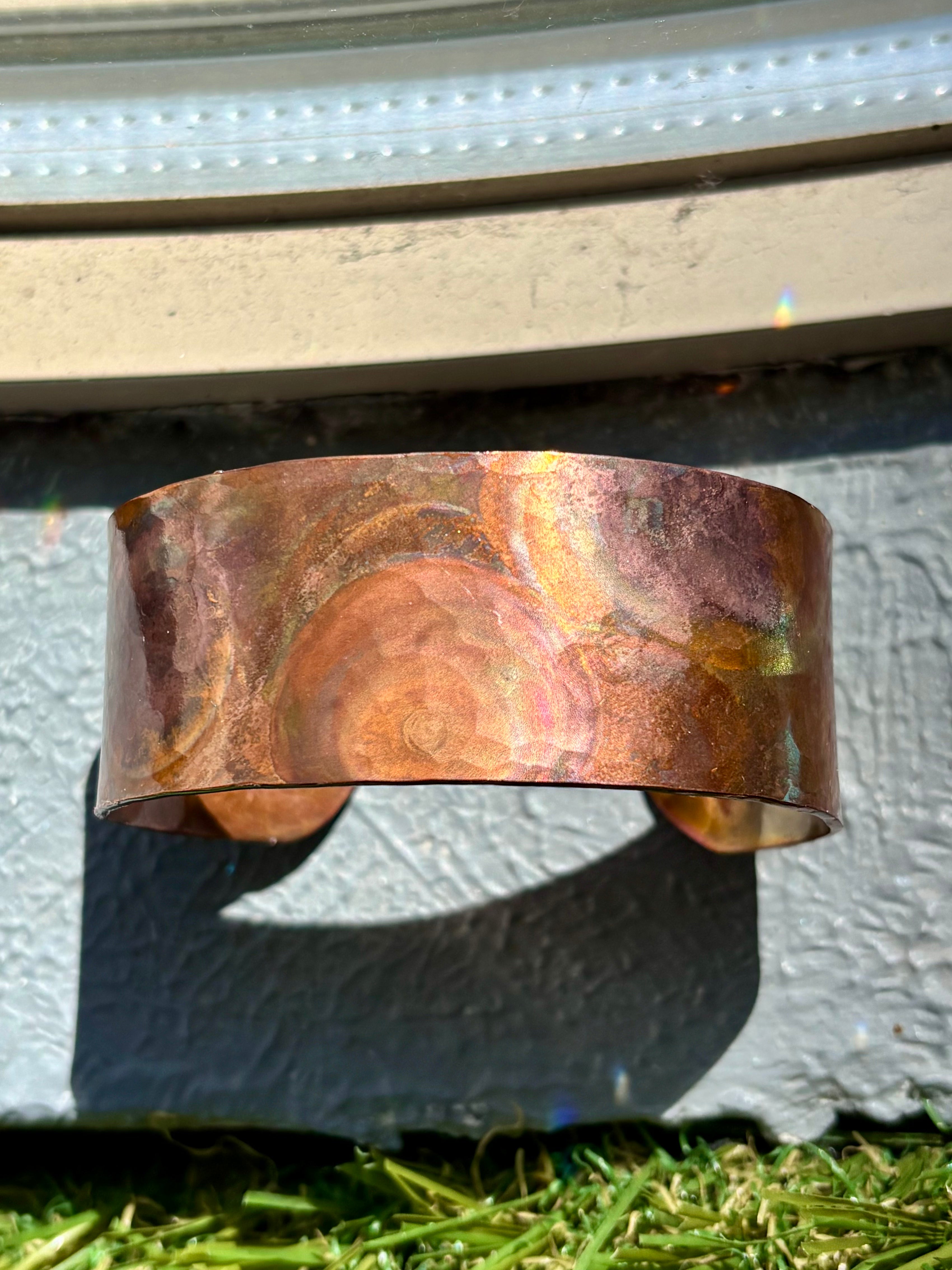 Fire Painted Copper 1" Cuff boho clothing, festival outfit, hippie style apparel | Elevated Hippie