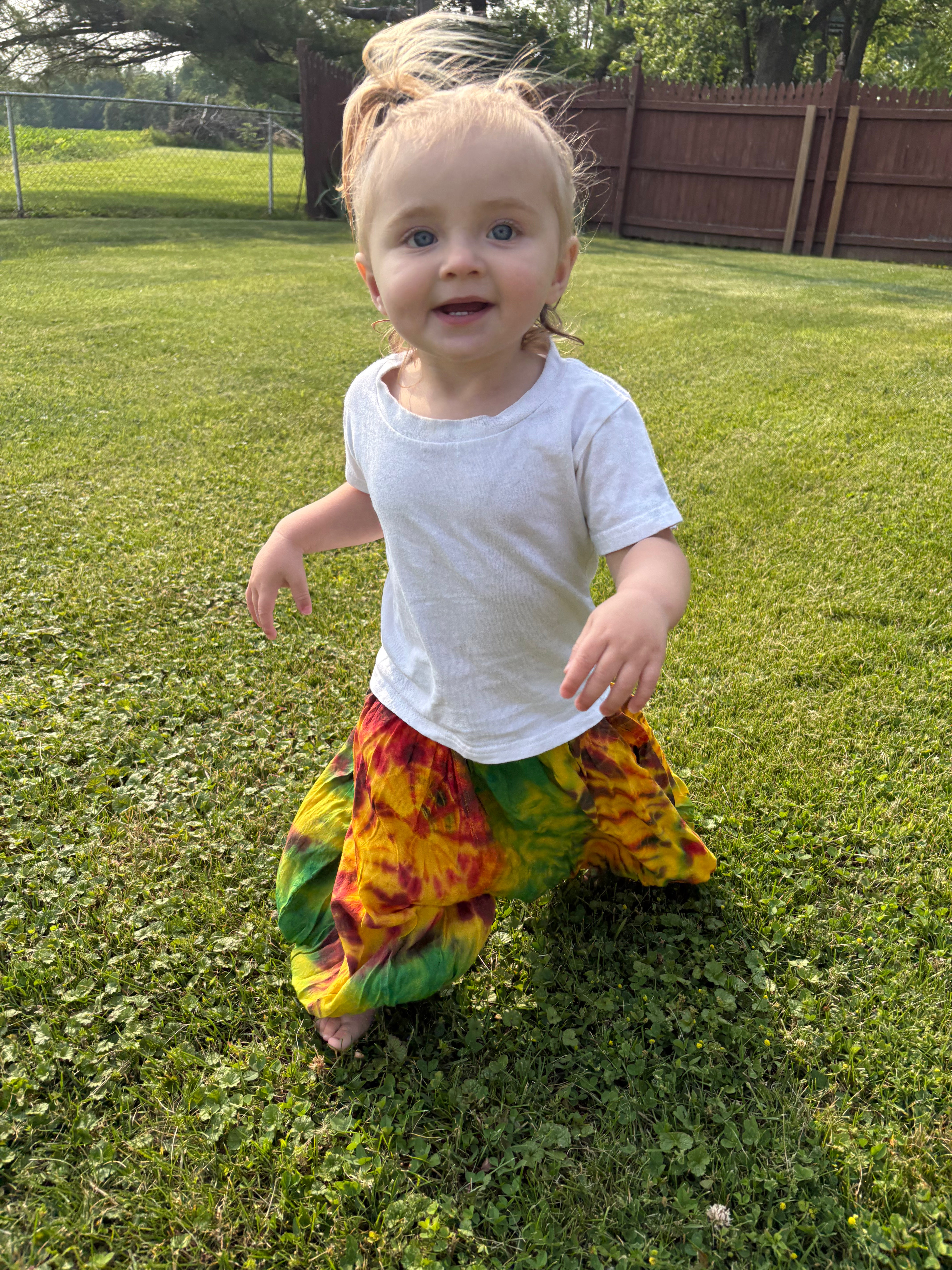 Handmade Kids Tie Dye Festival Pants – Newborn to Youth 14 – Boho Hippie Style - The Elevated Hippie