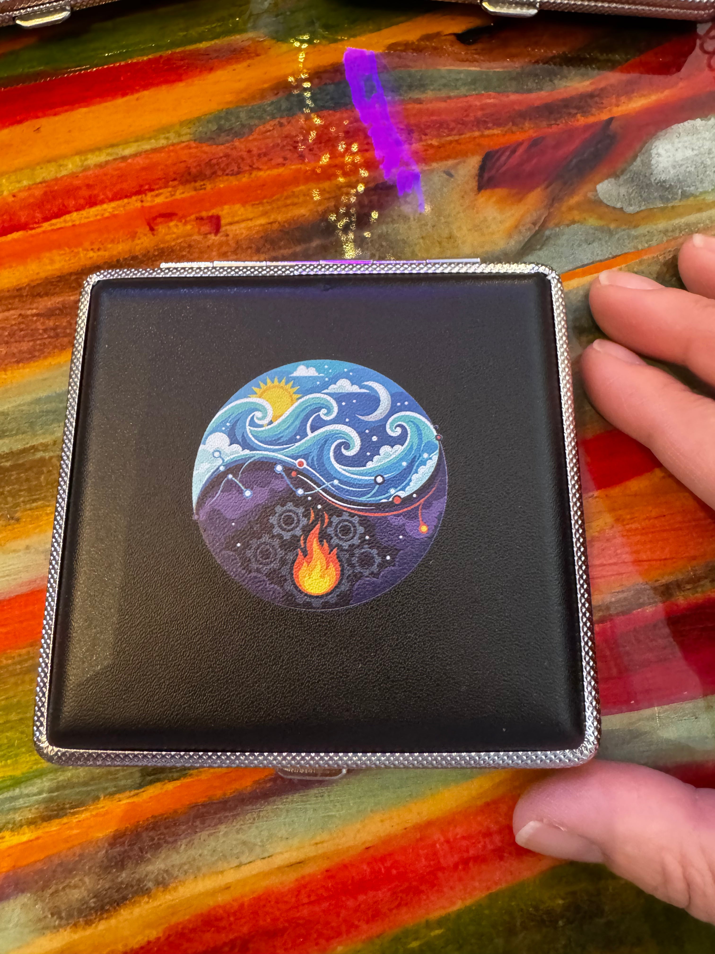 Recycled Aluminum Metal Cigarette Case | Slim Eco-Friendly Pocket Storage boho clothing, festival outfit, hippie style apparel | Elevated Hippie