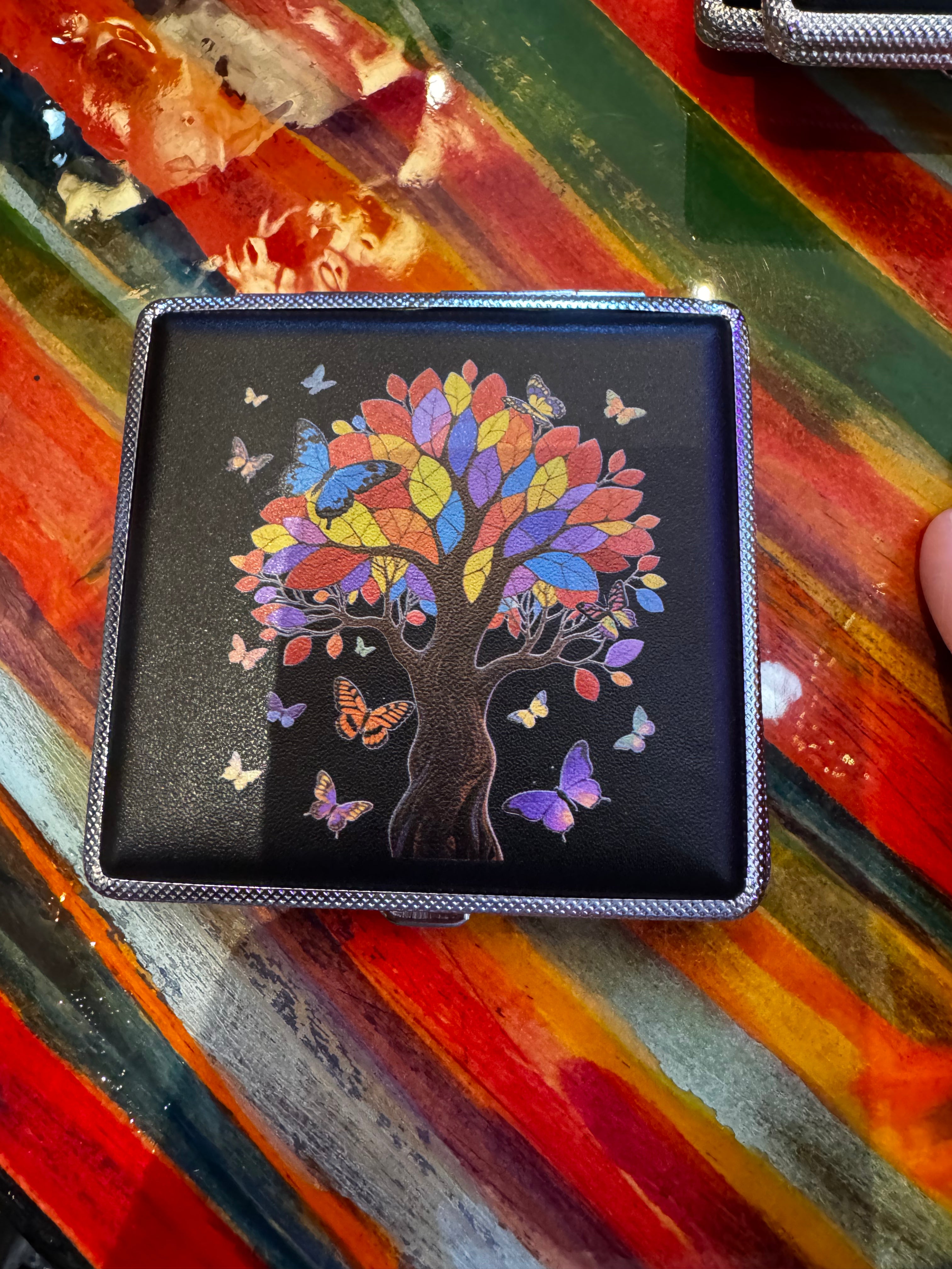 Recycled Aluminum Metal Cigarette Case | Slim Eco-Friendly Pocket Storage boho clothing, festival outfit, hippie style apparel | Elevated Hippie