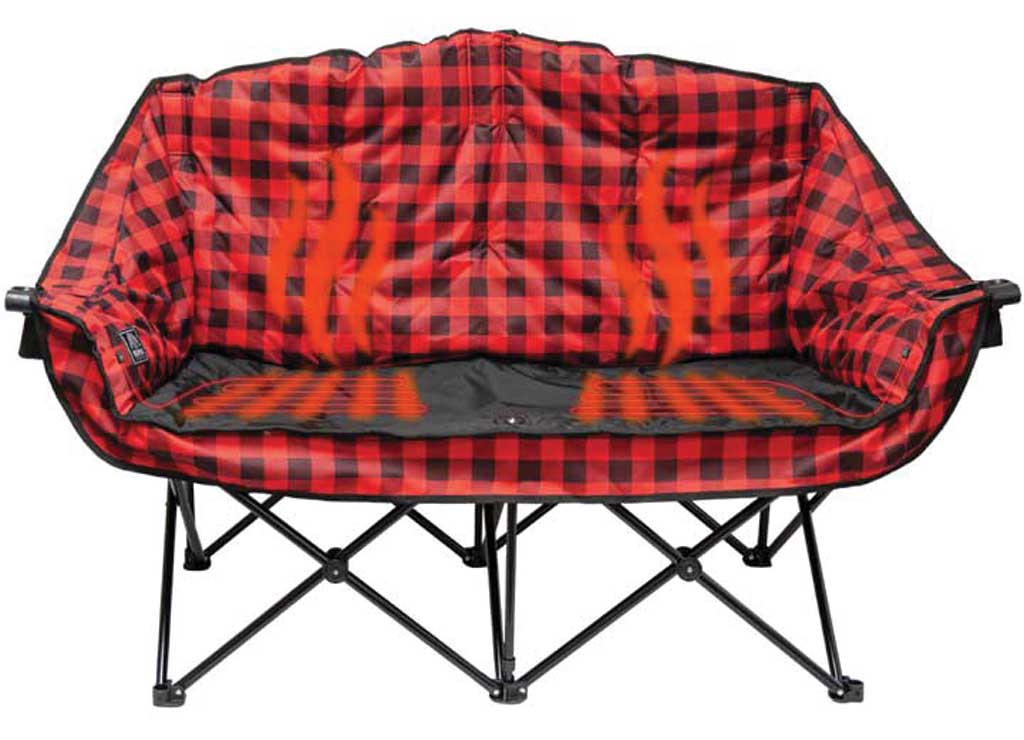 KUMA BEAR Buddy BLUE Tooth Heated Double Chair; RED Plaid - image 2