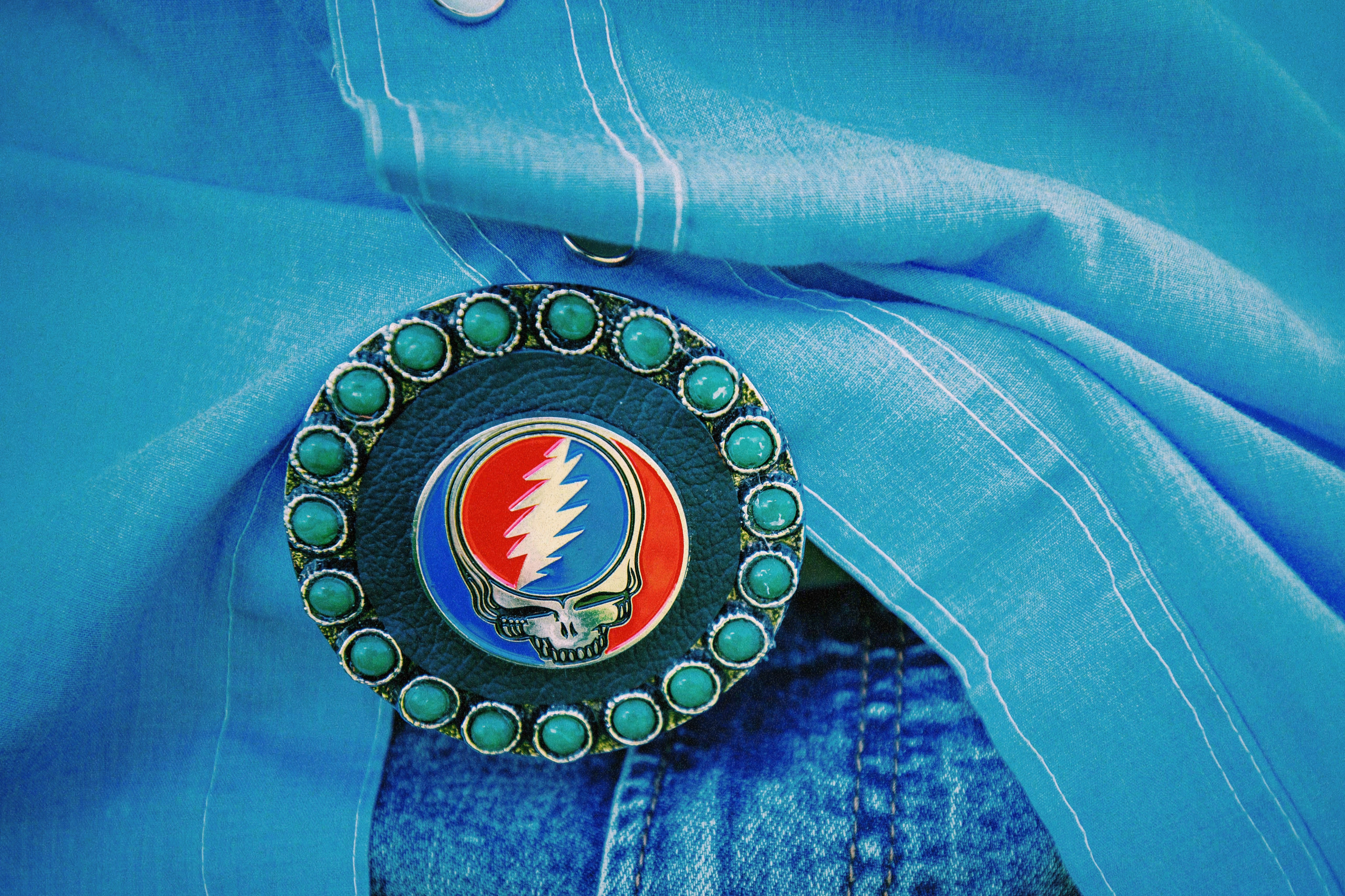 Deadhead Halo, Antique Silver Buckle, Made in USA, 70.6mm boho clothing, festival outfit, hippie style apparel | Elevated Hippie