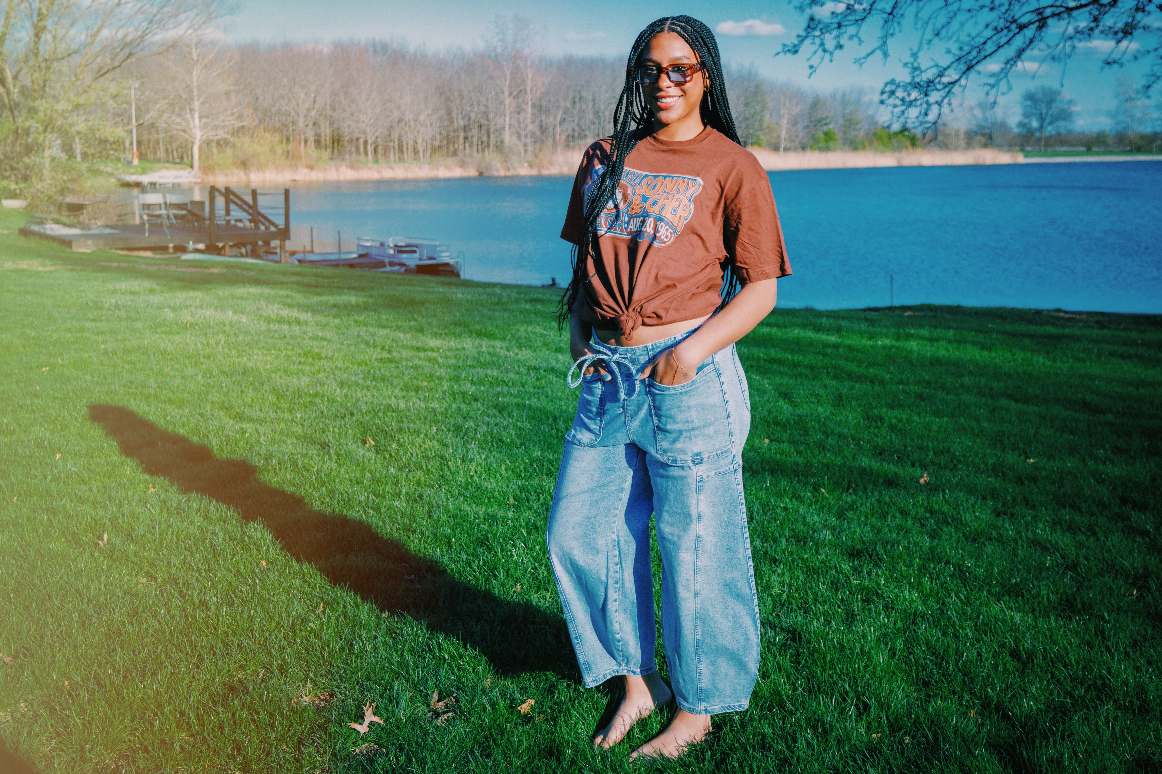 Paperbag Waist Barrel Jeans with Patch Pockets boho clothing, festival outfit, hippie style apparel | Elevated Hippie