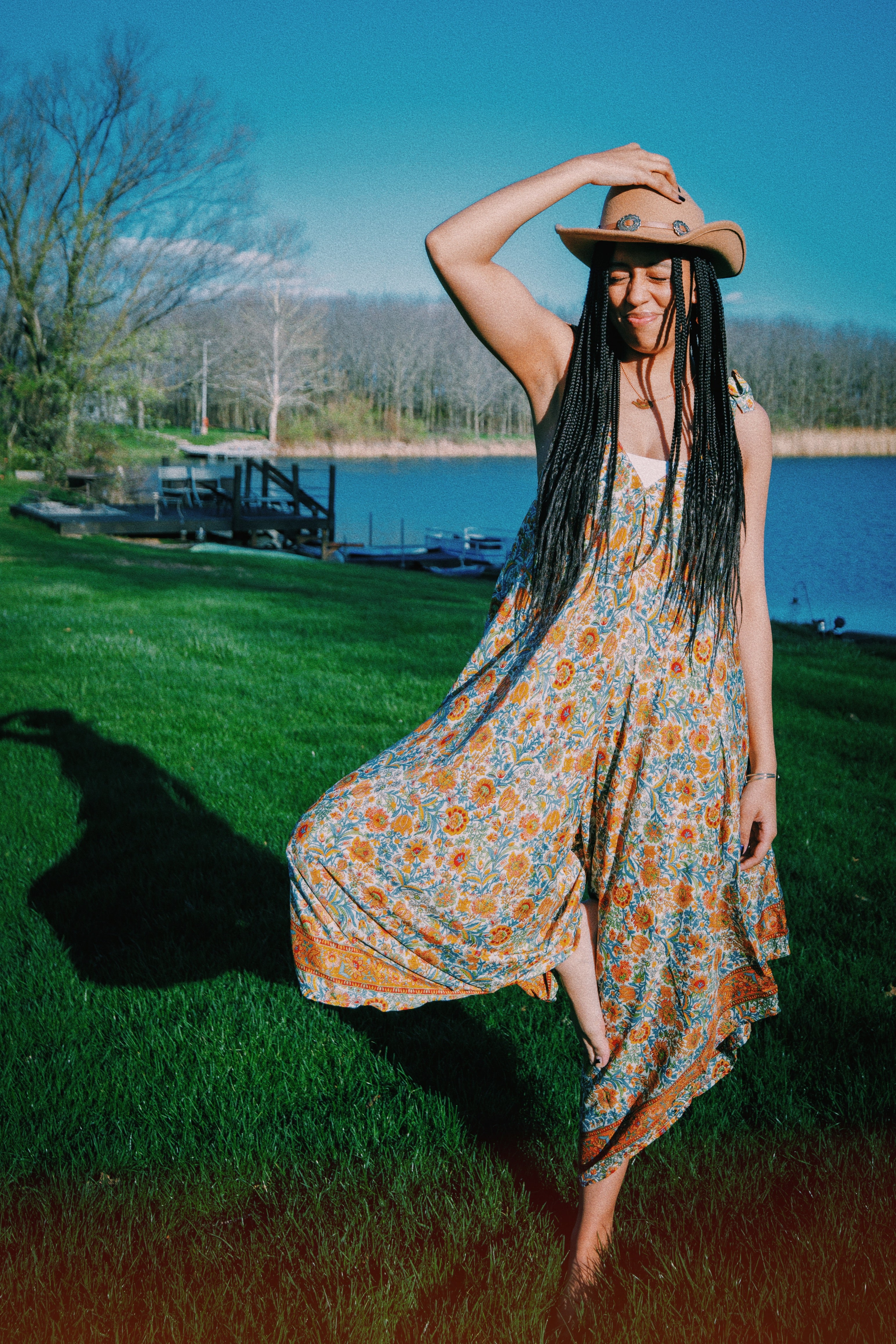 Hippie Bohemian Silk Flowy Tie Jumpsuit, Floral Jumper boho clothing, festival outfit, hippie style apparel | Elevated Hippie