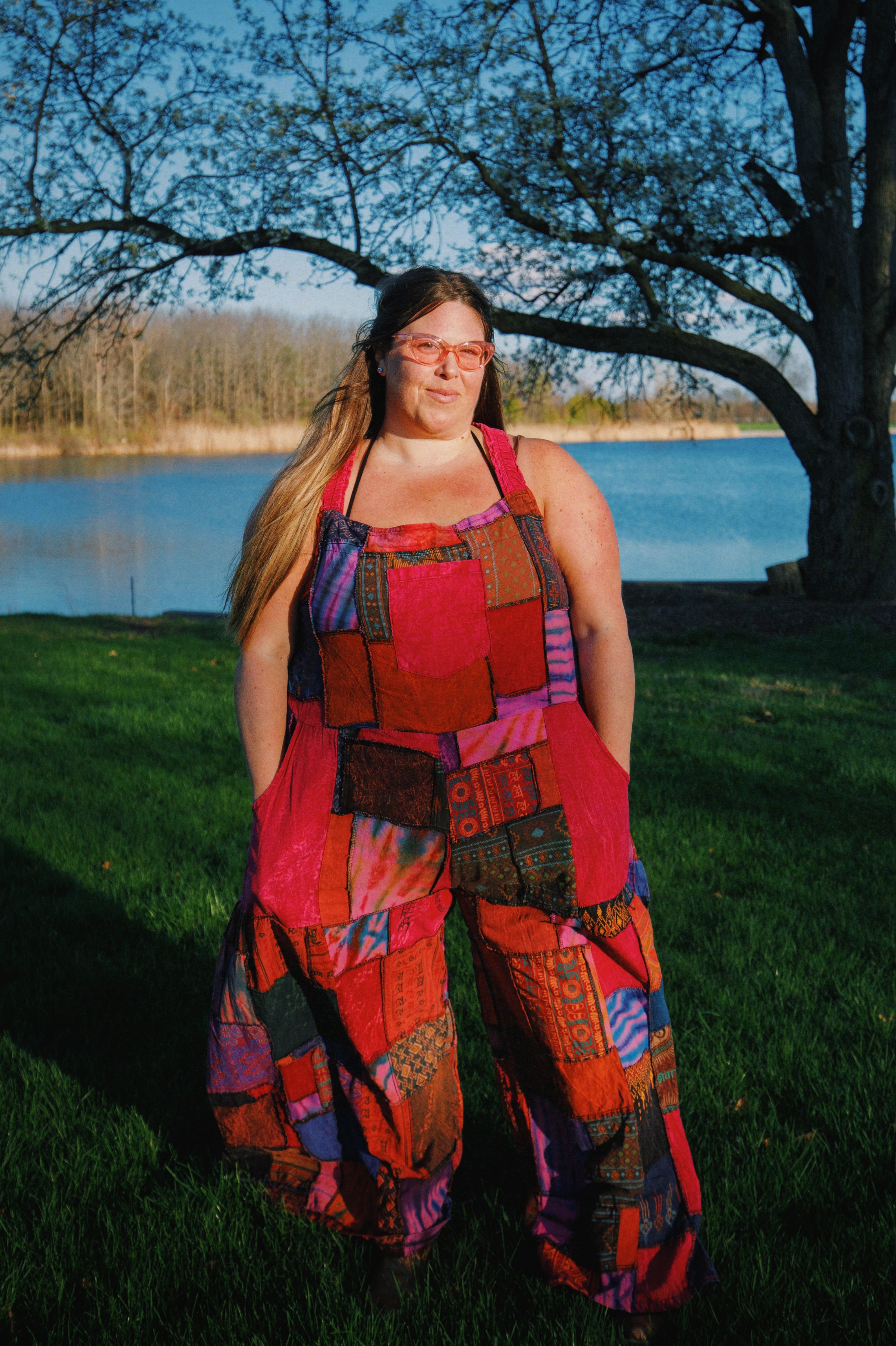 Hippie Bohemian Patchwork Overalls, Wide Leg Dungarees boho clothing, festival outfit, hippie style apparel | Elevated Hippie