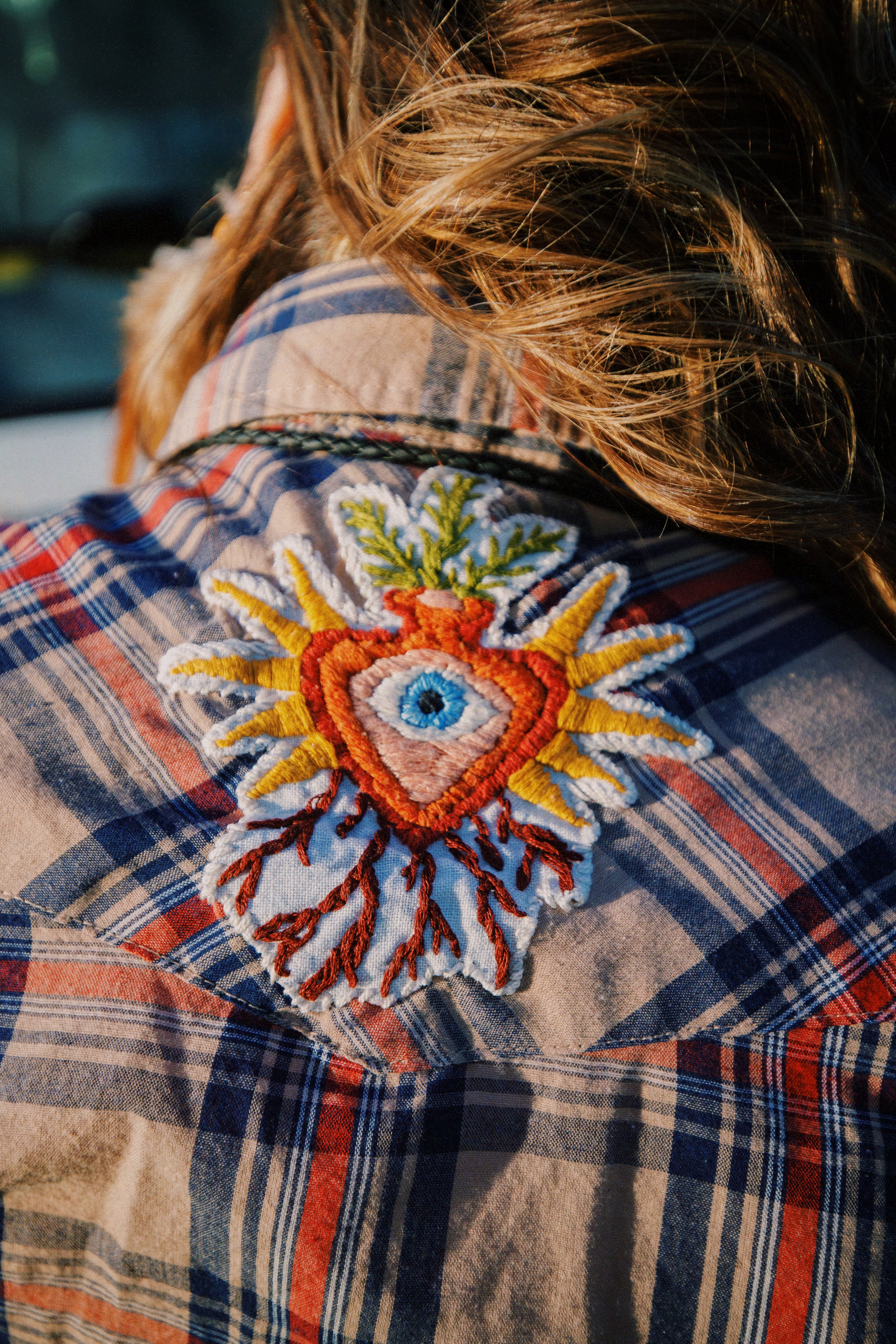 Hand stitched Sacred Heart Western Pearl Snap boho clothing, festival outfit, hippie style apparel | Elevated Hippie