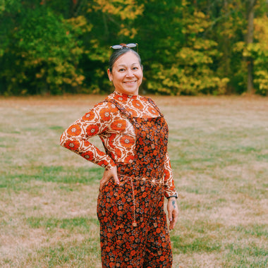 FALL FLORAL PRINT CORDUROY OVERALL - The Elevated Hippie