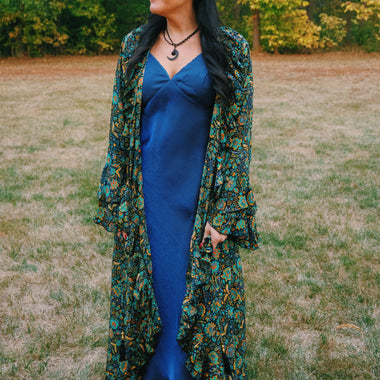 Blue Iridescent midi slip dress - The Elevated Hippie