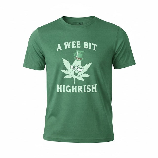 A Wee Bit Highrish Tee – Elevated Hippie Lucky Cannabis Leprechaun Shirt boho clothing, festival outfit, hippie style apparel | Elevated Hippie