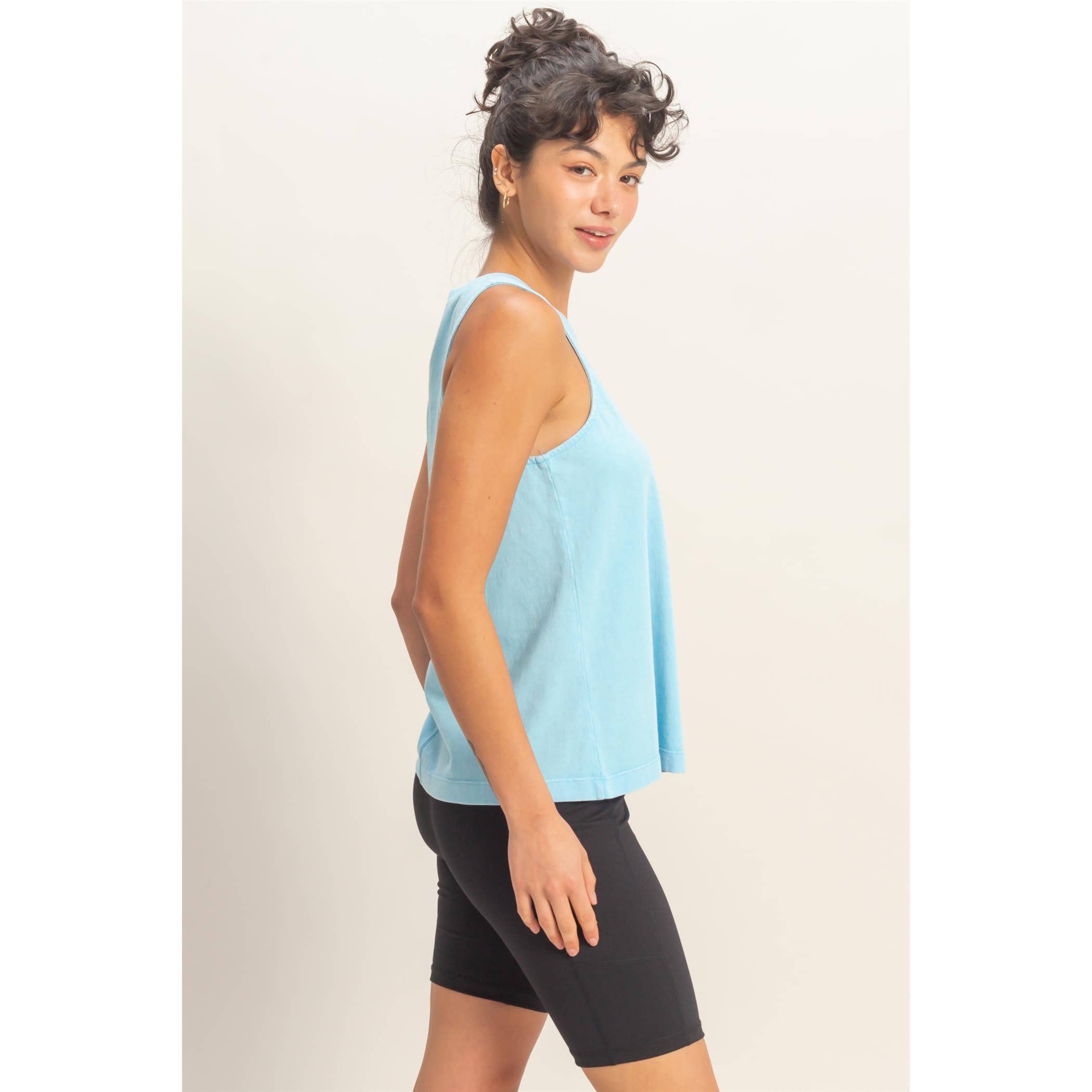 Mineral Washed Sleeveless Top boho clothing, festival outfit, hippie style apparel | Elevated Hippie