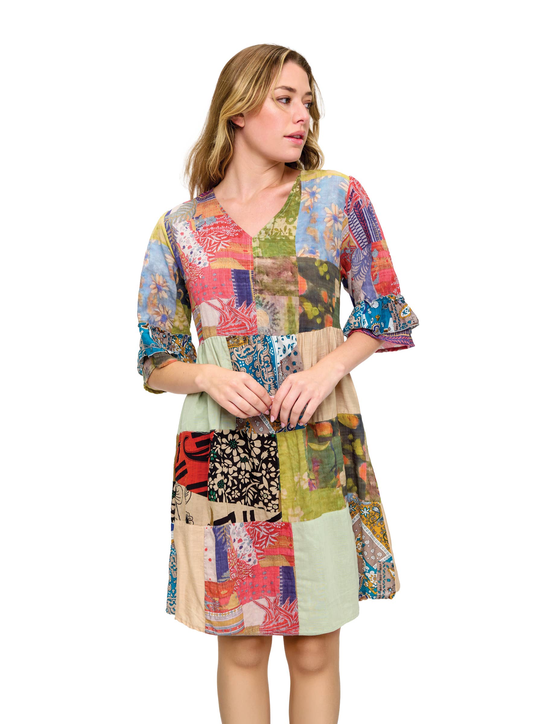 Bohemian Patchwork Dress boho clothing, festival outfit, hippie style apparel | Elevated Hippie