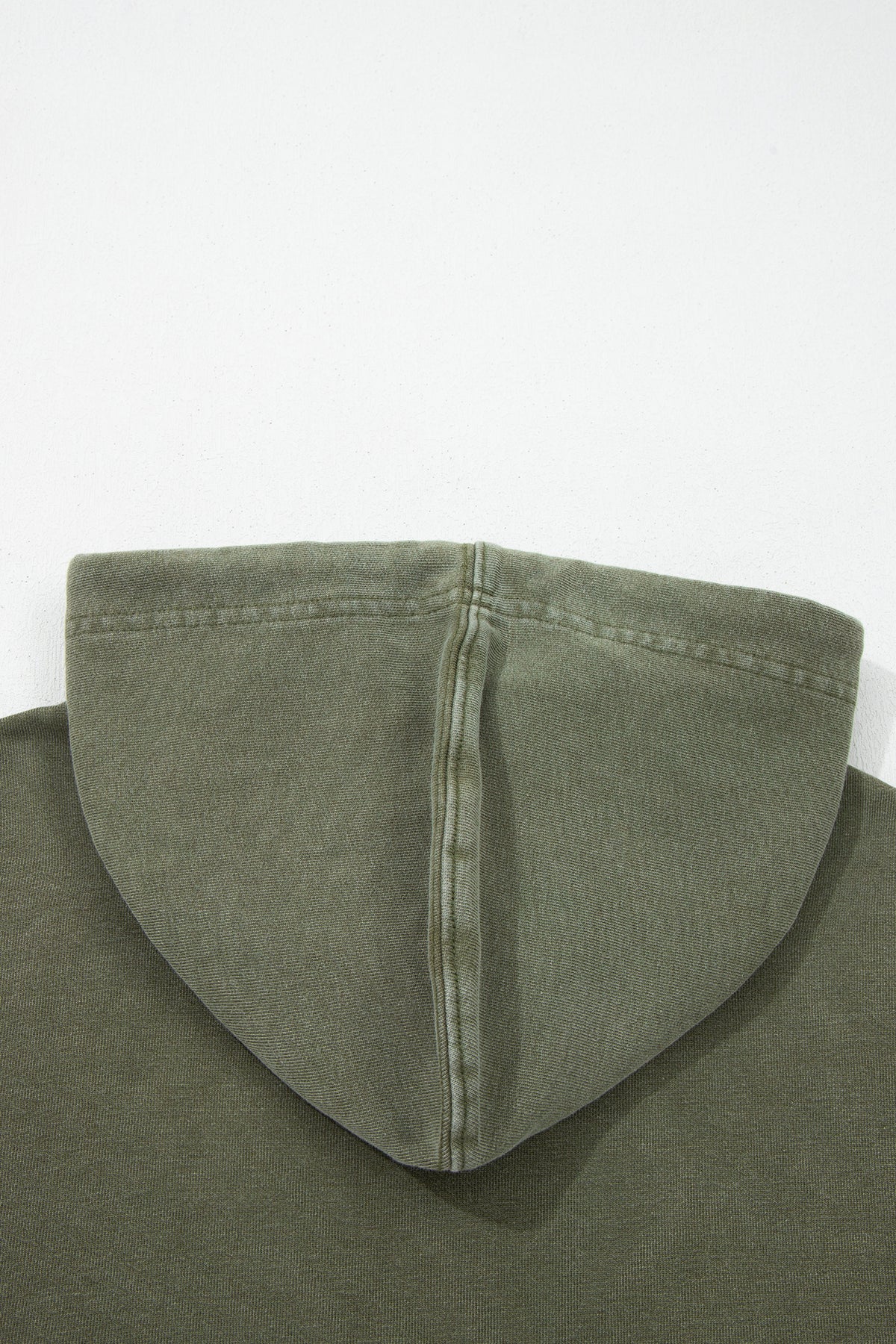 Plaid Sleeve Drawstring Hooded Sweatshirt - Moss Green