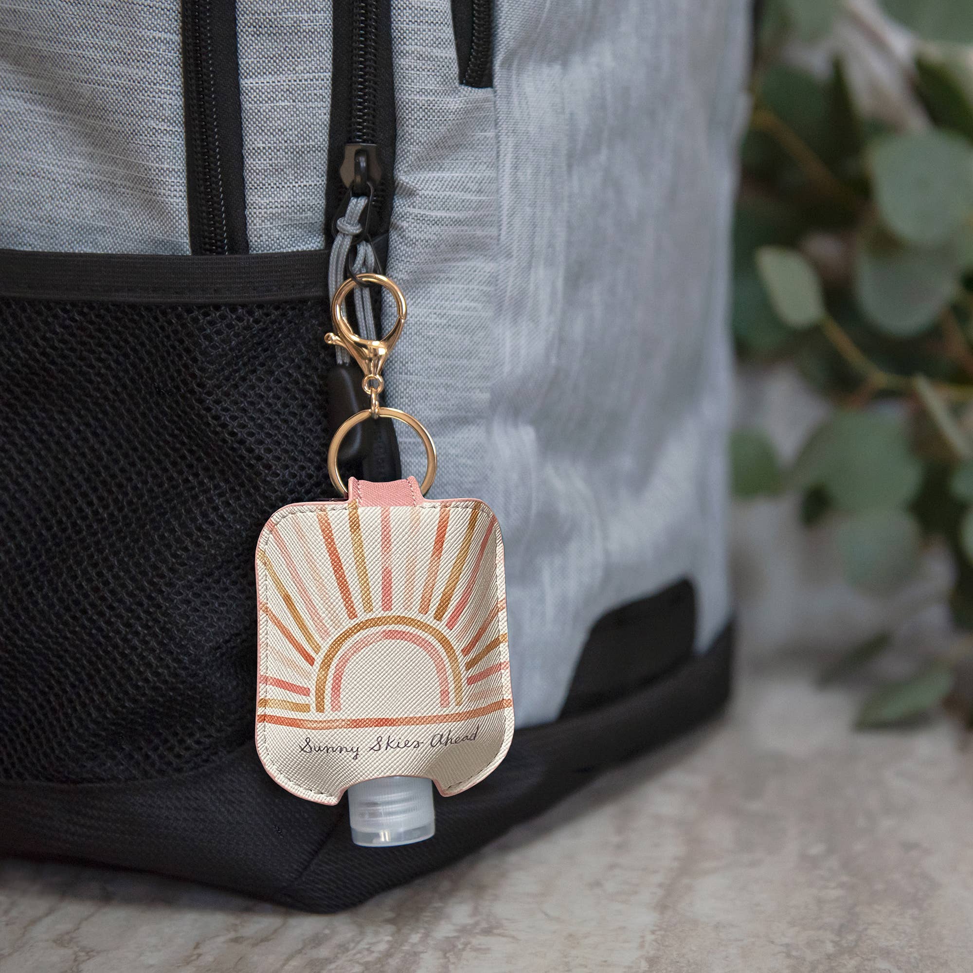 Sunny Skies Ahead Hand Sanitizer Holder With Travel Bottle boho clothing, festival outfit, hippie style apparel | Elevated Hippie