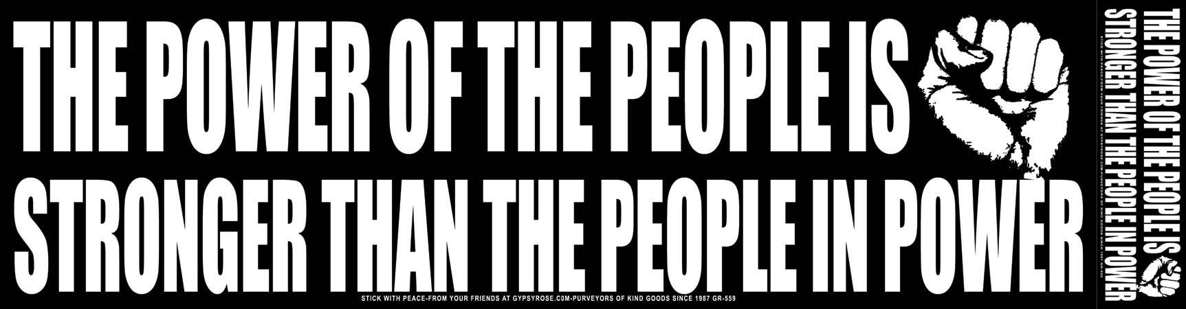 The Power of the People is Stronger Than the People Sticker boho clothing, festival outfit, hippie style apparel | Elevated Hippie