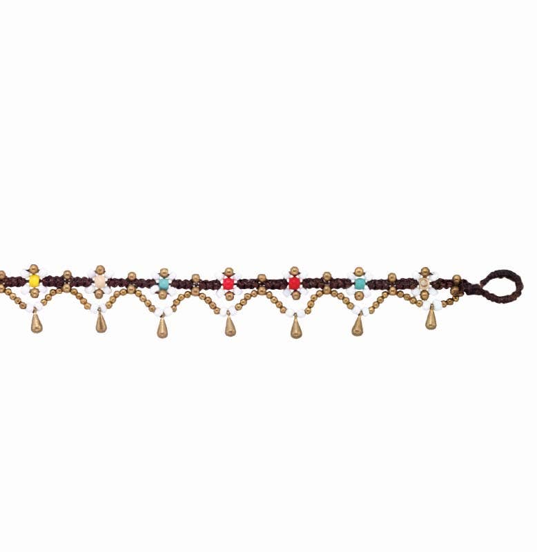 Multi-Color Flower Anklet boho clothing, festival outfit, hippie style apparel | Elevated Hippie