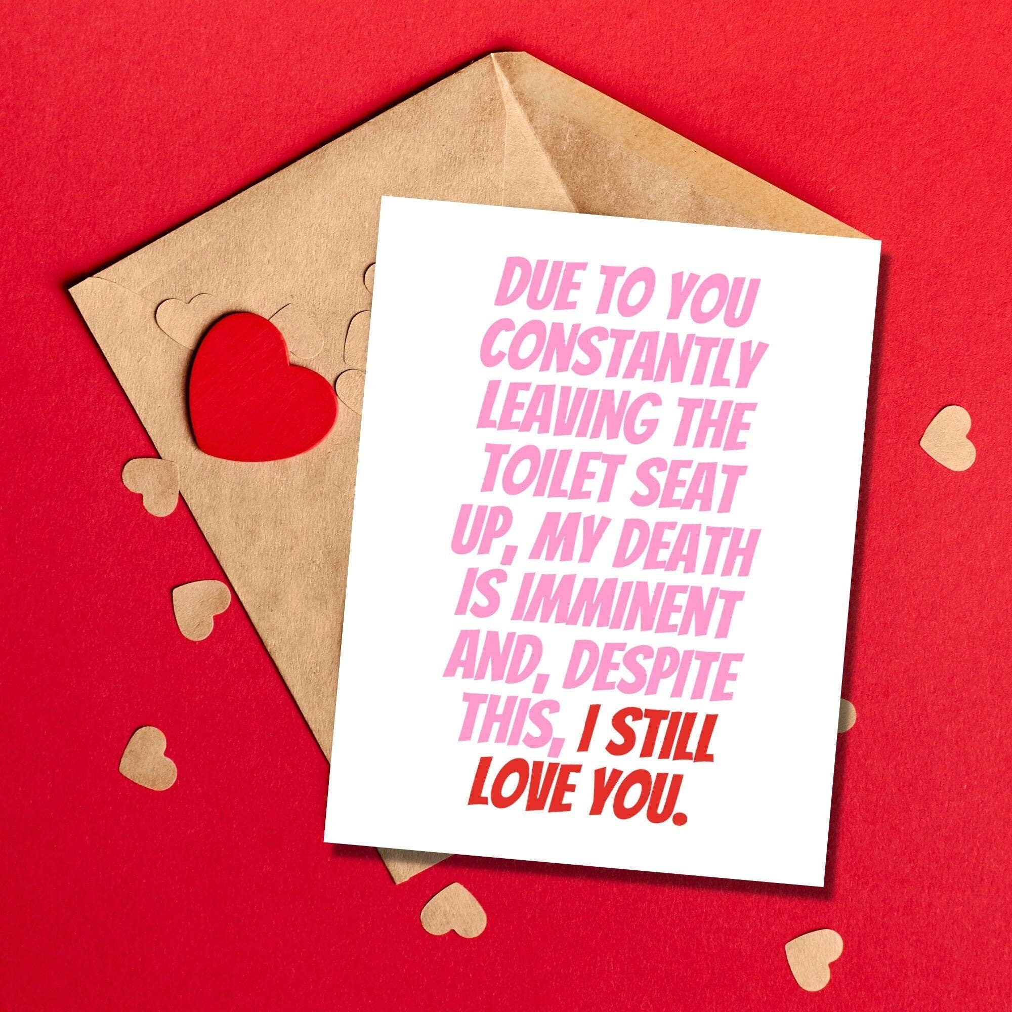 Imminent Death by Toilet Seat Card - The Elevated Hippie