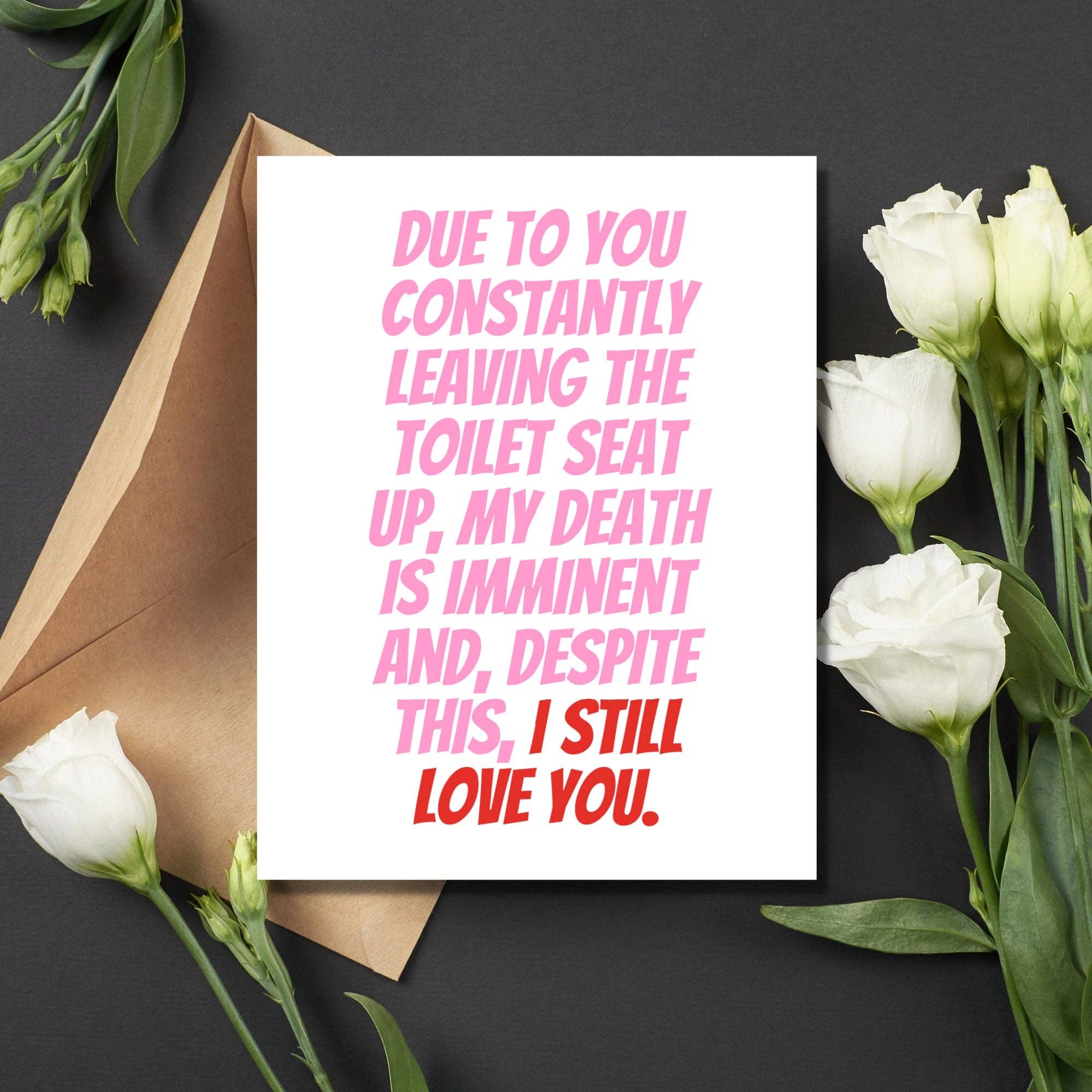 Imminent Death by Toilet Seat Card - The Elevated Hippie