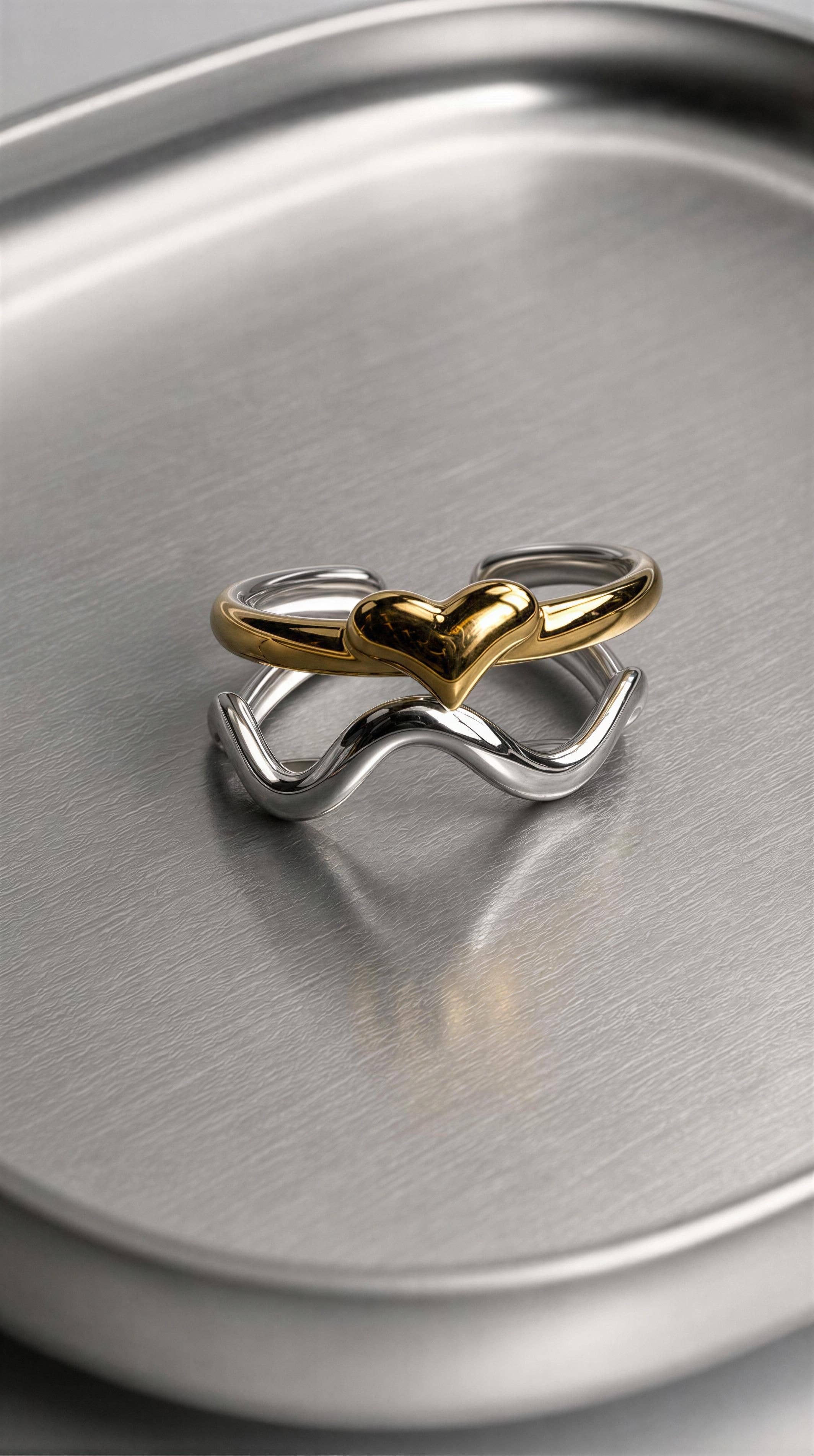 Halo Mixed Metal Adjustable Ring boho clothing, festival outfit, hippie style apparel | Elevated Hippie