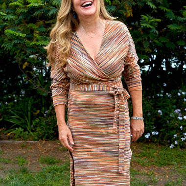 Cotton Knit V-Neck Dress - The Elevated Hippie