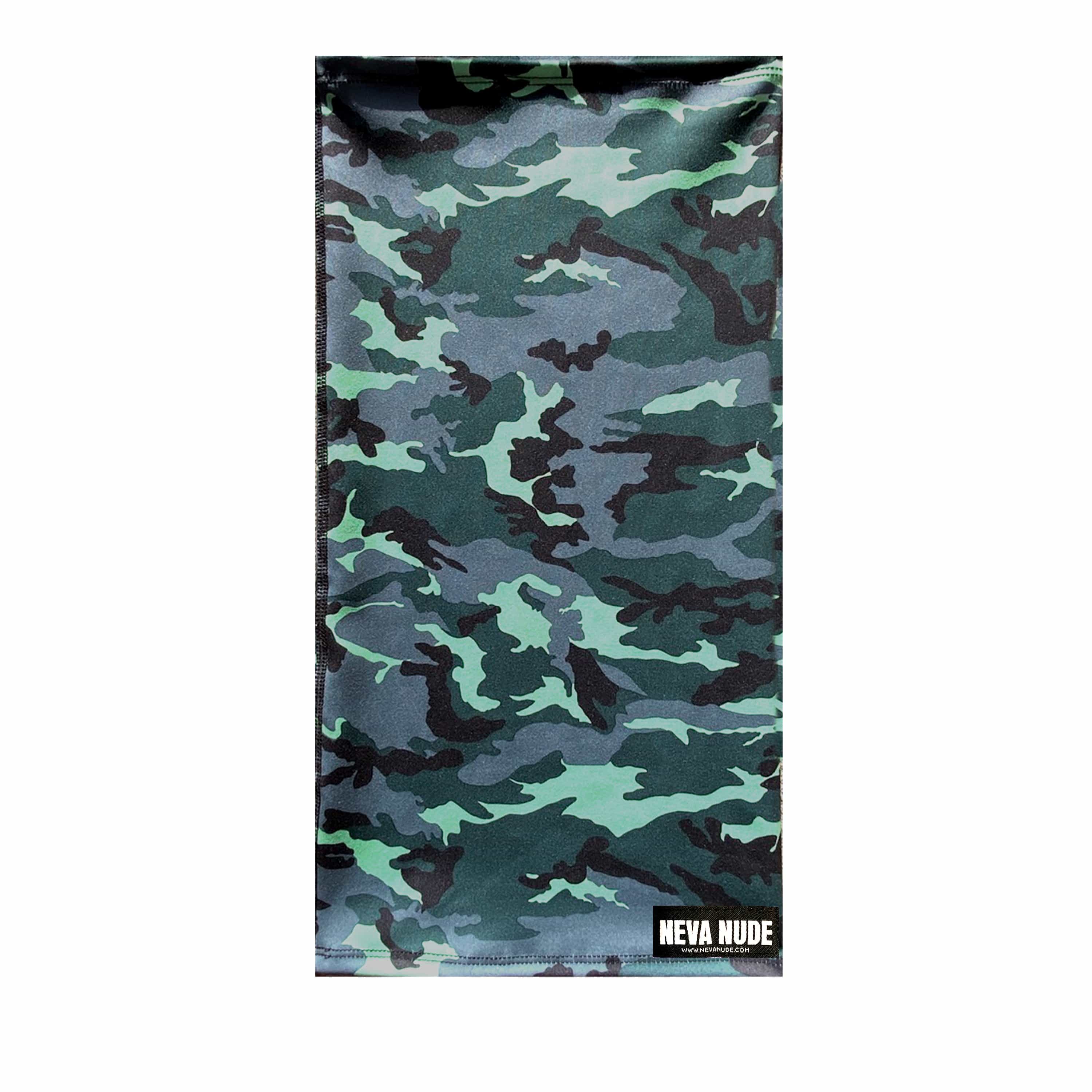 Extraction Green & Black Camo Blacklight Sexy Necksie Face Covering boho clothing, festival outfit, hippie style apparel | Elevated Hippie