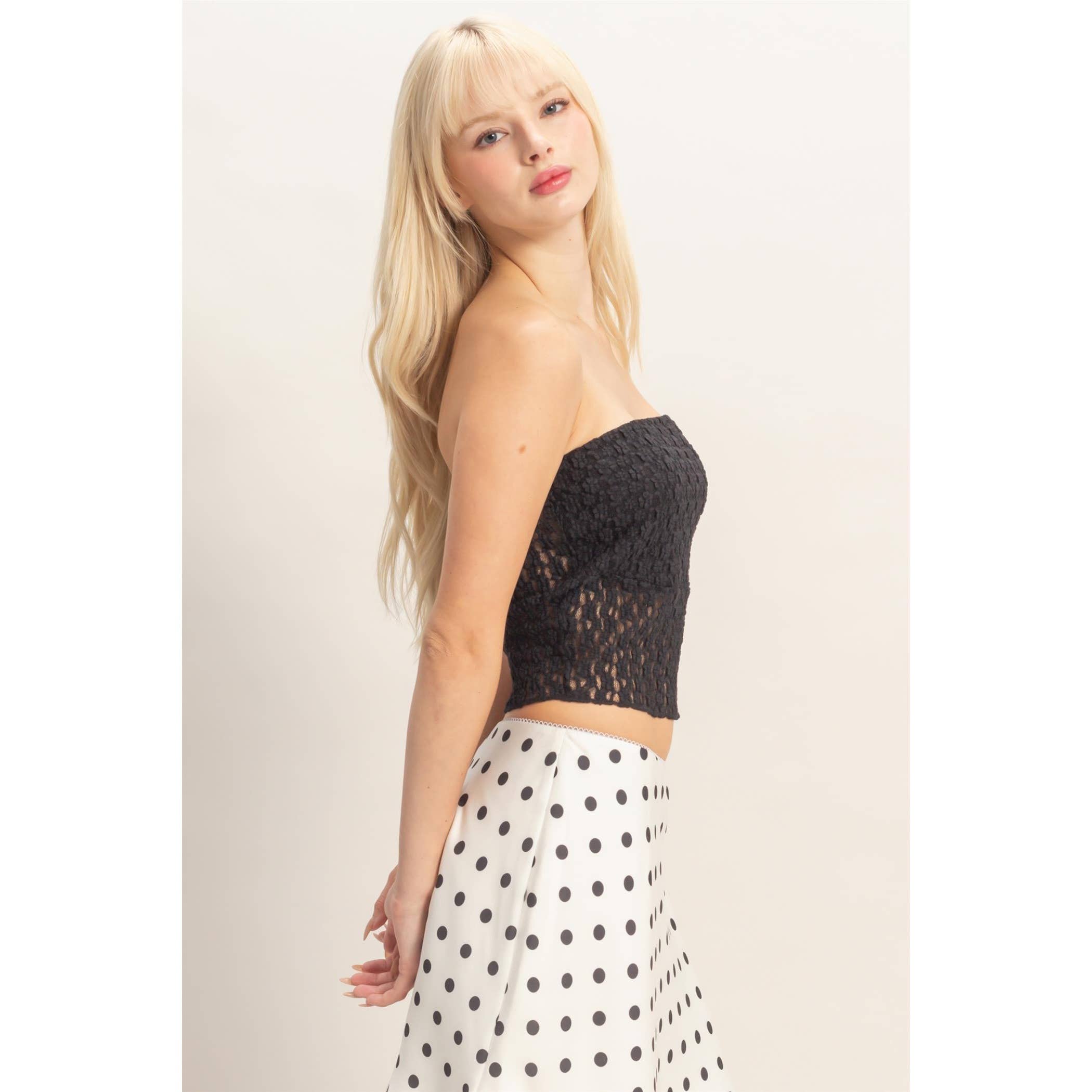 HYFVE - Strapless Lace Top With Elastic boho clothing, festival outfit, hippie style apparel | Elevated Hippie