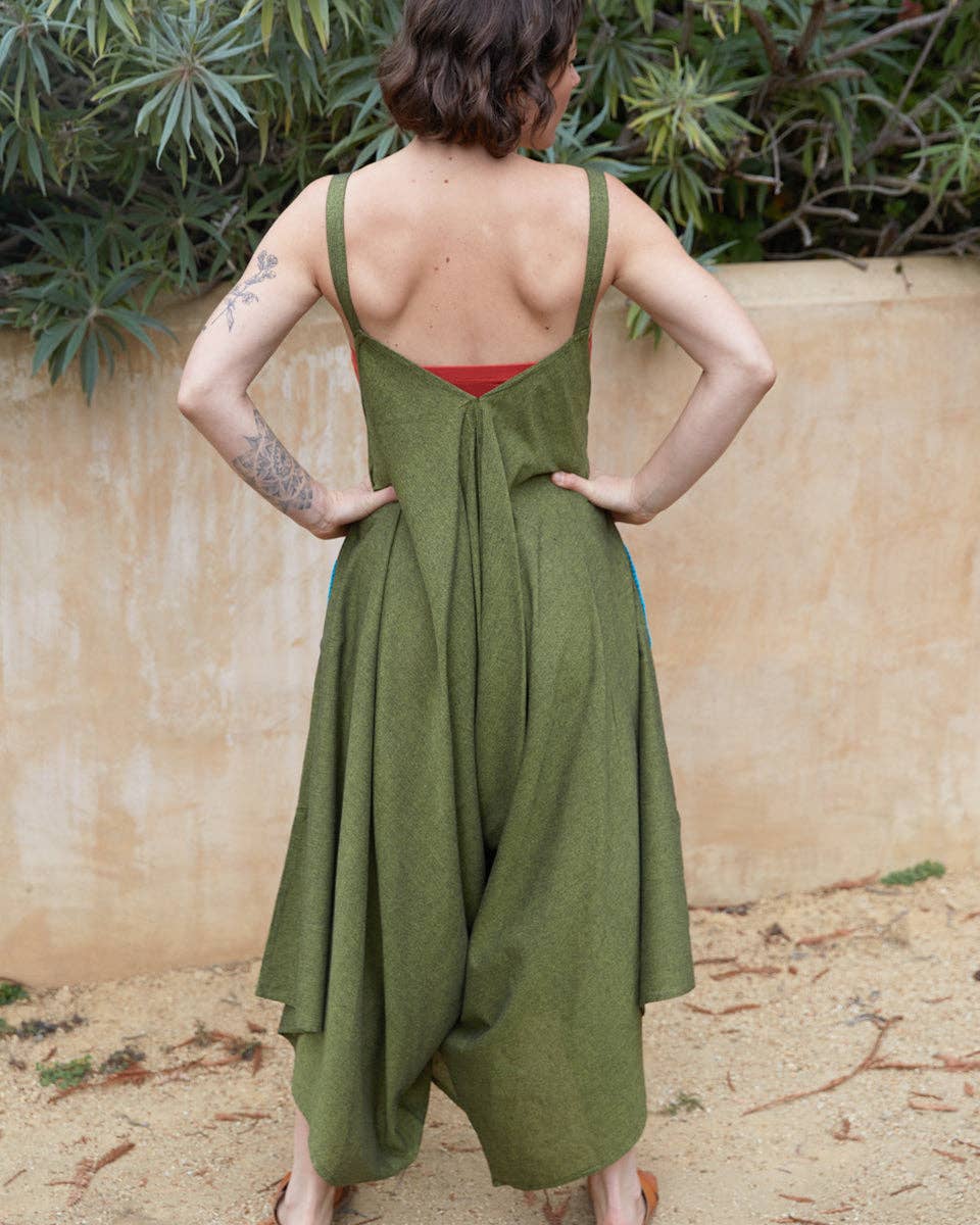 Granny Square Jumpsuit boho clothing, festival outfit, hippie style apparel | Elevated Hippie