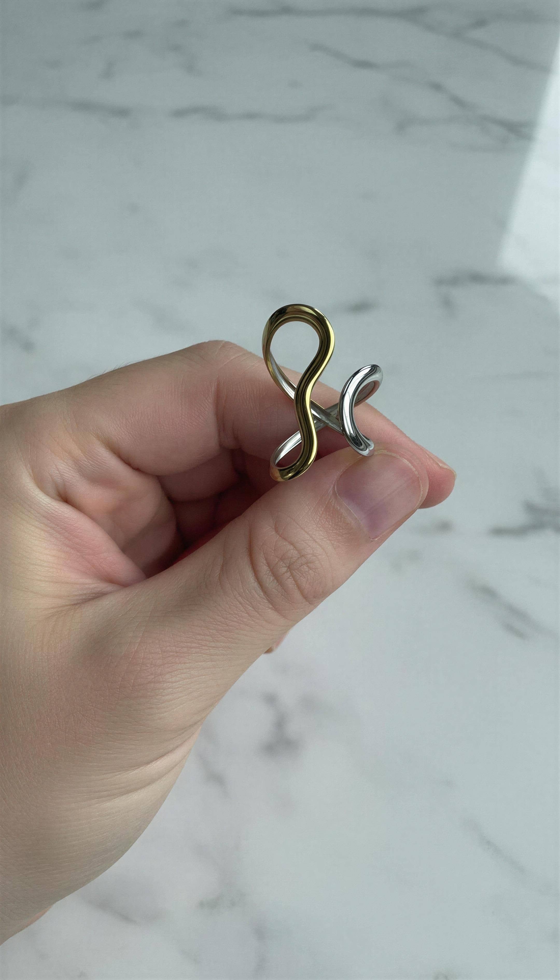 Miro Mixed Metal Adjustable Ring boho clothing, festival outfit, hippie style apparel | Elevated Hippie