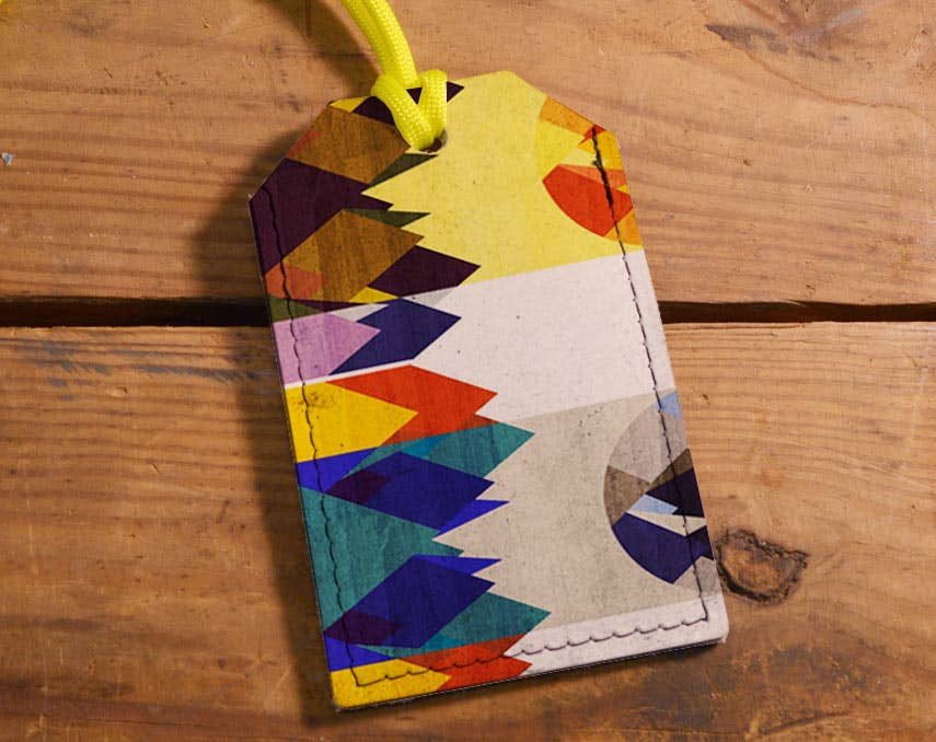 Abstract Mountains - Leather Luggage Tag - The Elevated Hippie