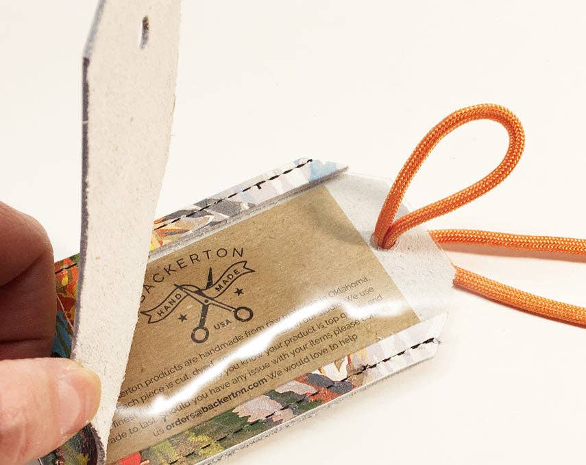 Poppies - Leather Luggage Tag - The Elevated Hippie