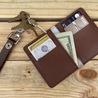 Cameras- Leather Spectrum Vert Cardholder Wallet - The Elevated Hippie