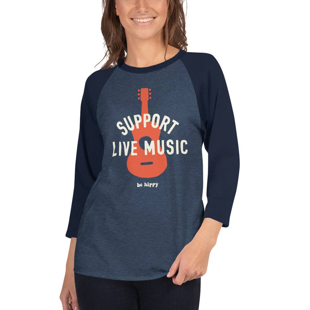 Support Live Music Baseball Tee - The Elevated Hippie