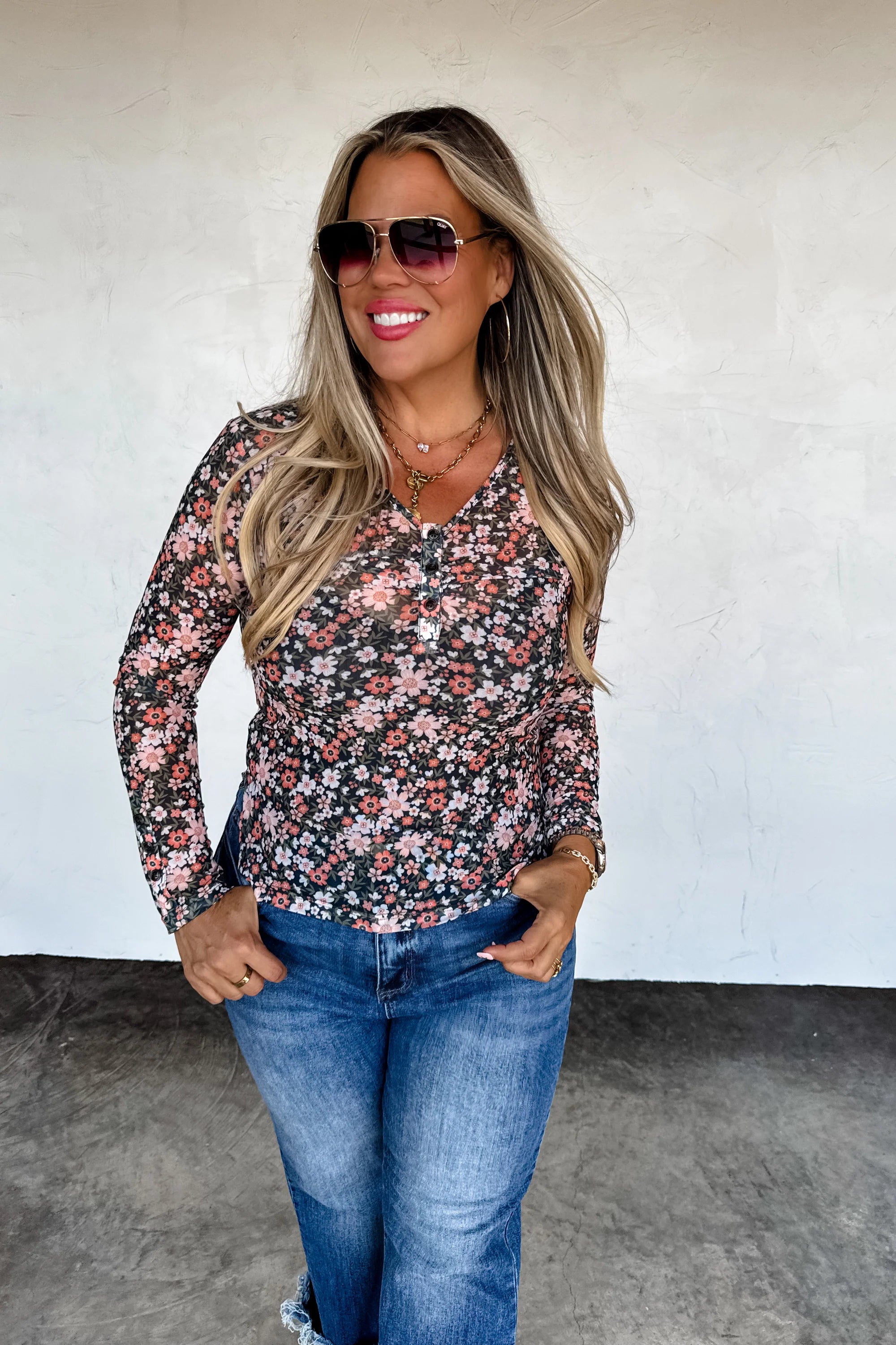 ANNIE VNECK MESH TOP - The Elevated Hippie