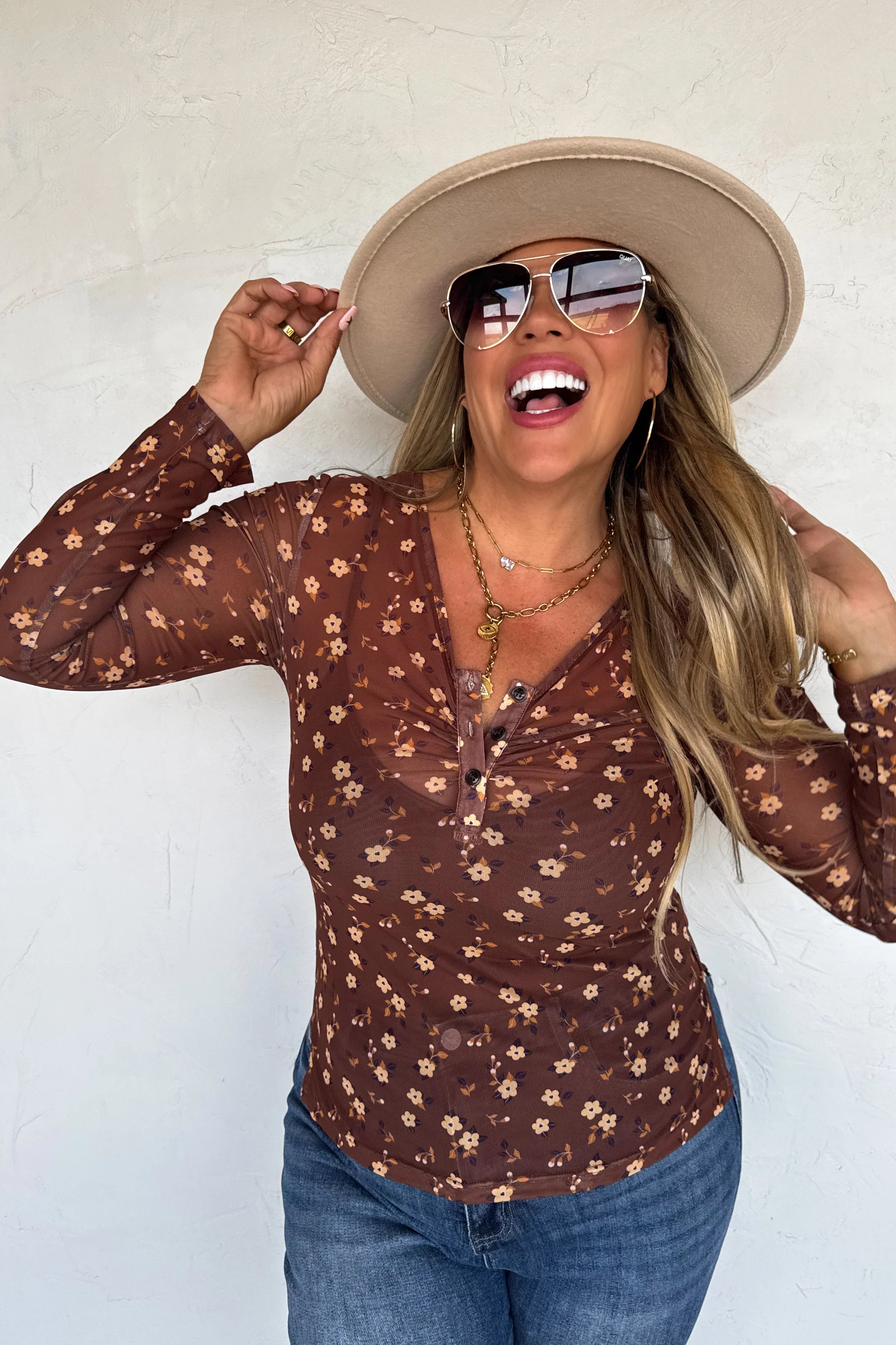 ANNIE VNECK MESH TOP - The Elevated Hippie