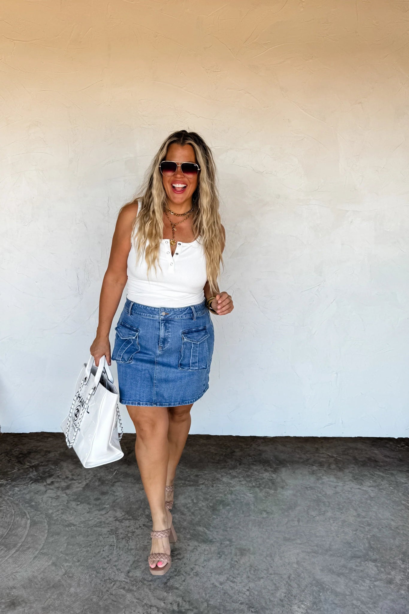 Denim Carly Cargo Short - The Elevated Hippie