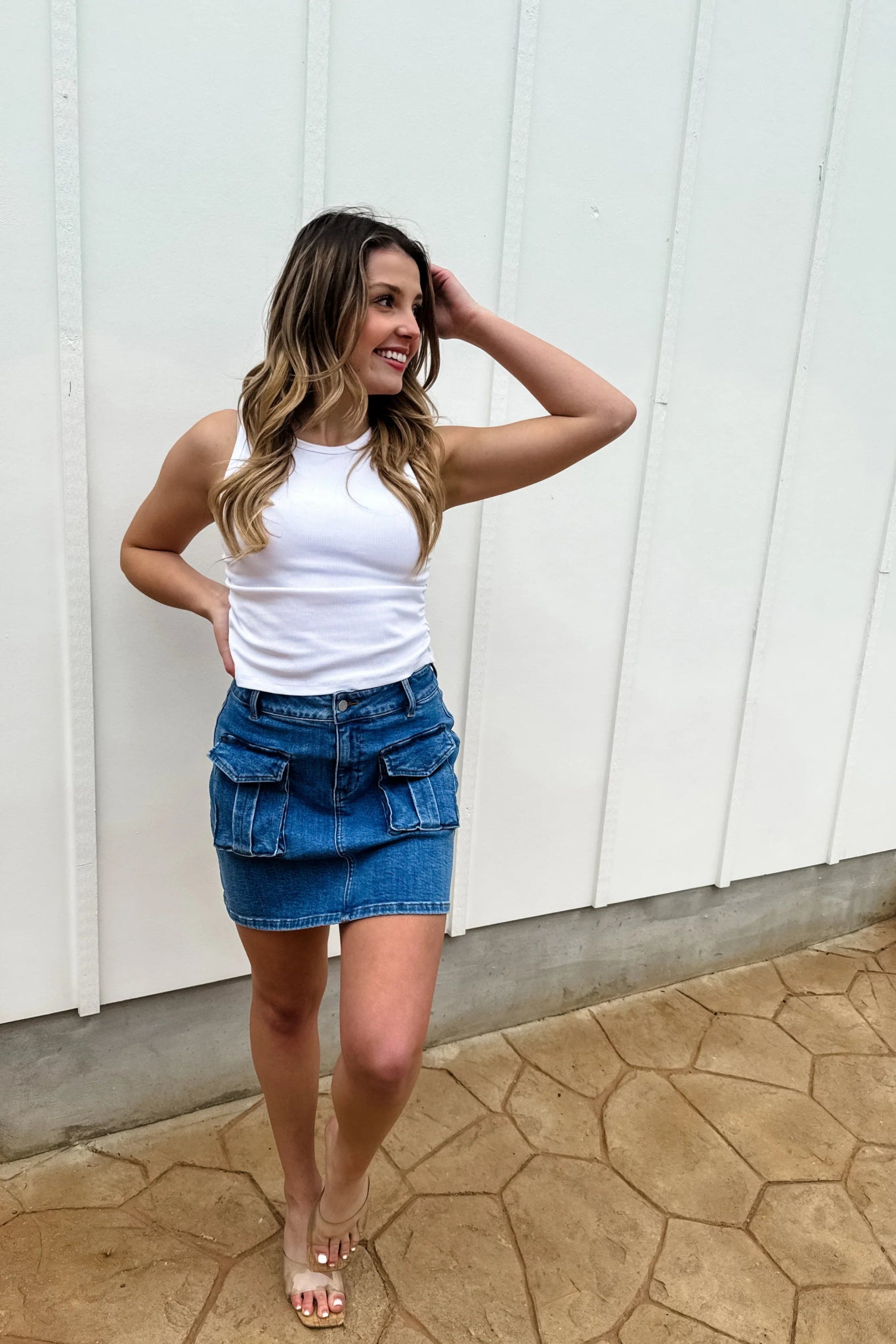 Denim Carly Cargo Short - The Elevated Hippie