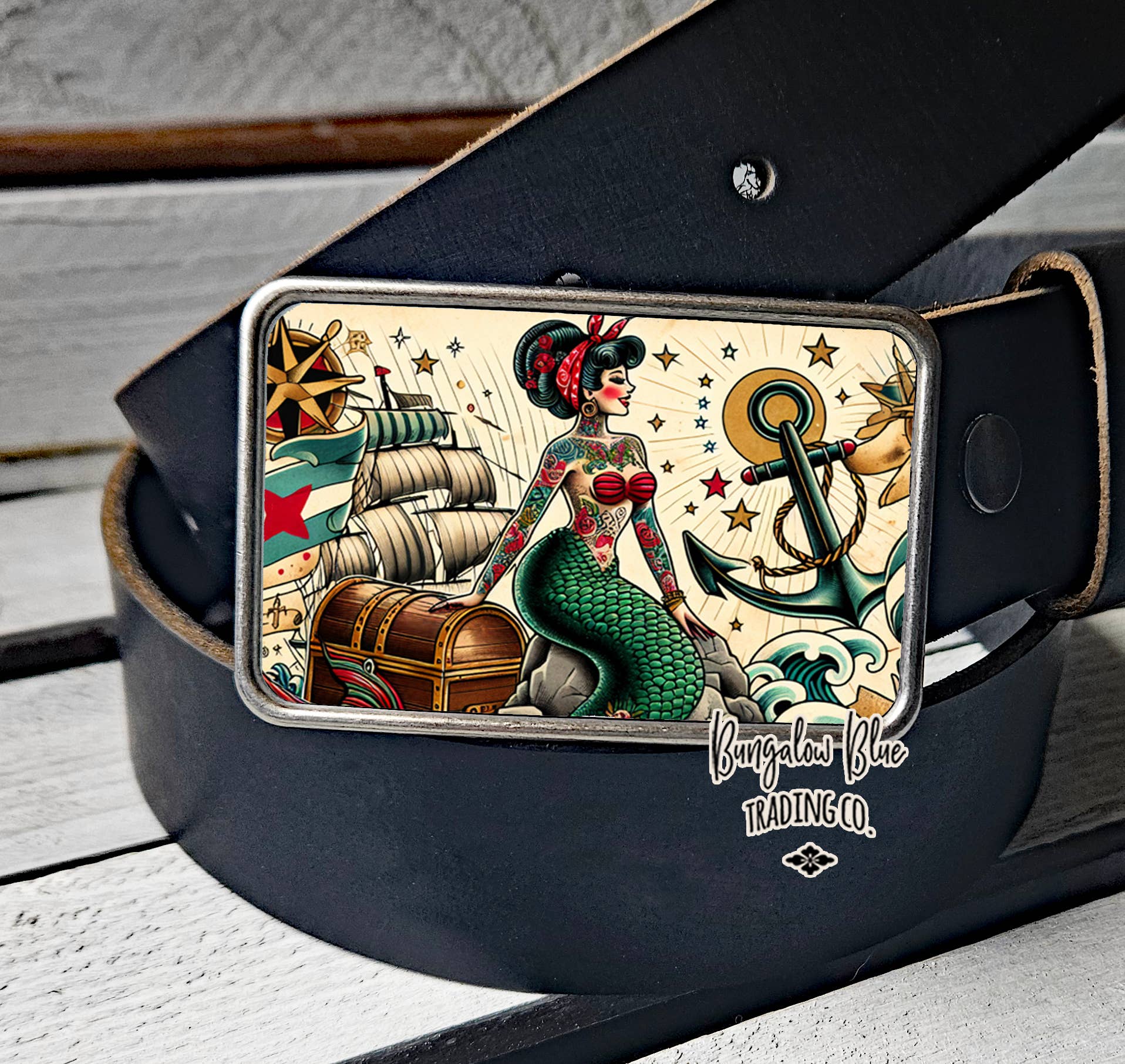 Tattoo Mermaid Belt Buckle - The Elevated Hippie