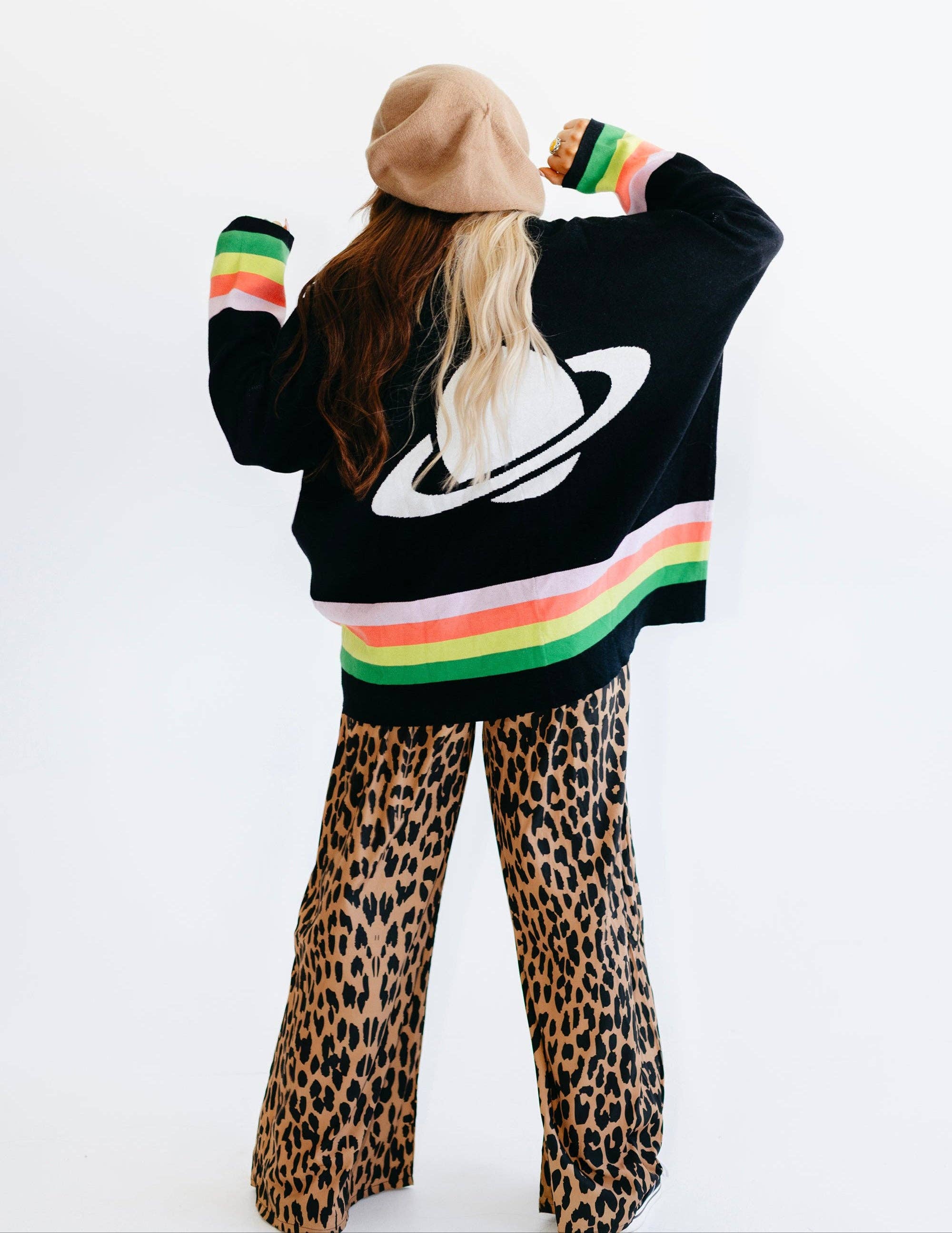 Black Saturn Oversized Boxy Cardigan - The Elevated Hippie