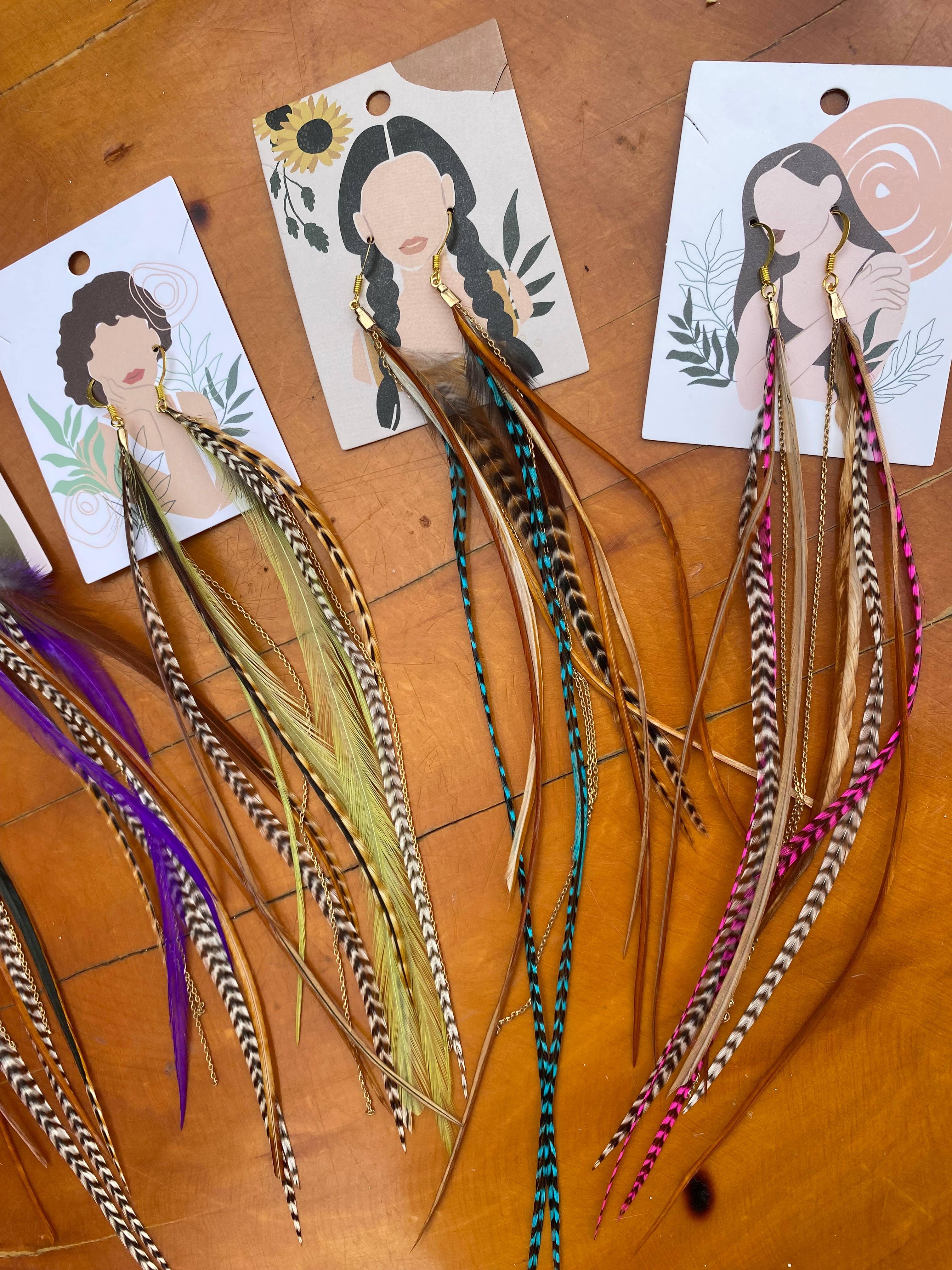 Free-Spirit Feather earrings boho clothing, festival outfit, hippie style apparel | Elevated Hippie