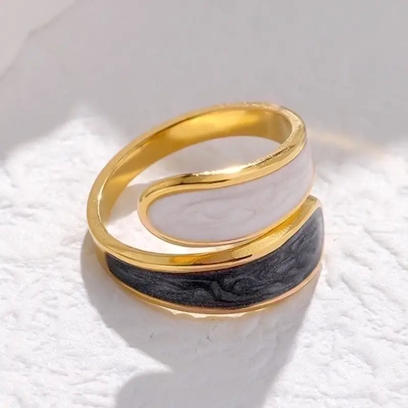 Marbled Duality Inlay Ring boho clothing, festival outfit, hippie style apparel | Elevated Hippie