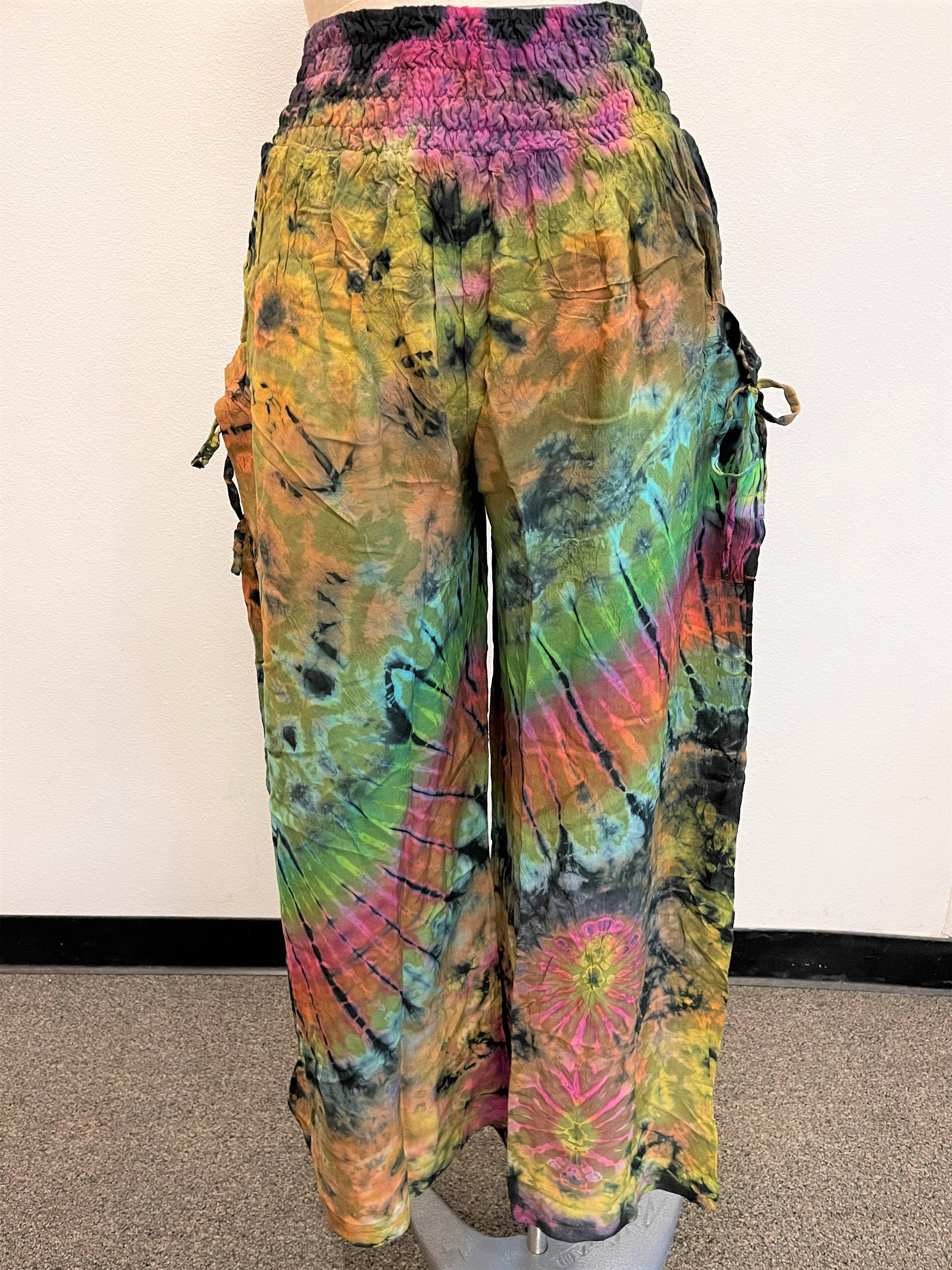 Tie-Dye Pants (KT-1422) boho clothing, festival outfit, hippie style apparel | Elevated Hippie