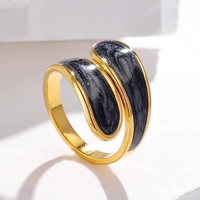 Marbled Duality Inlay Ring boho clothing, festival outfit, hippie style apparel | Elevated Hippie